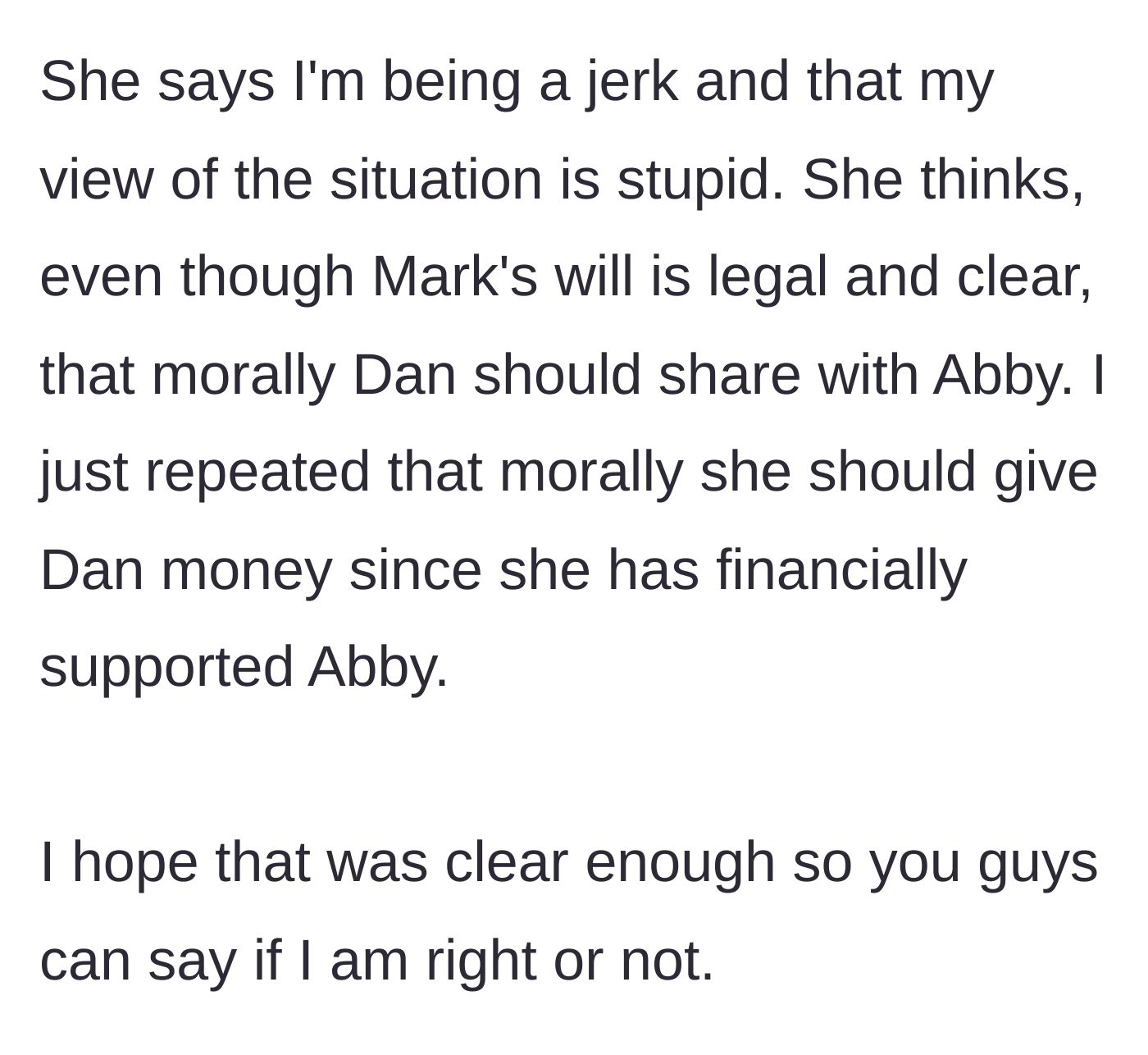 Story part 6 - Rita resorting to name-calling when confronted with her own glaring hypocrisy, insisting she is morally right.