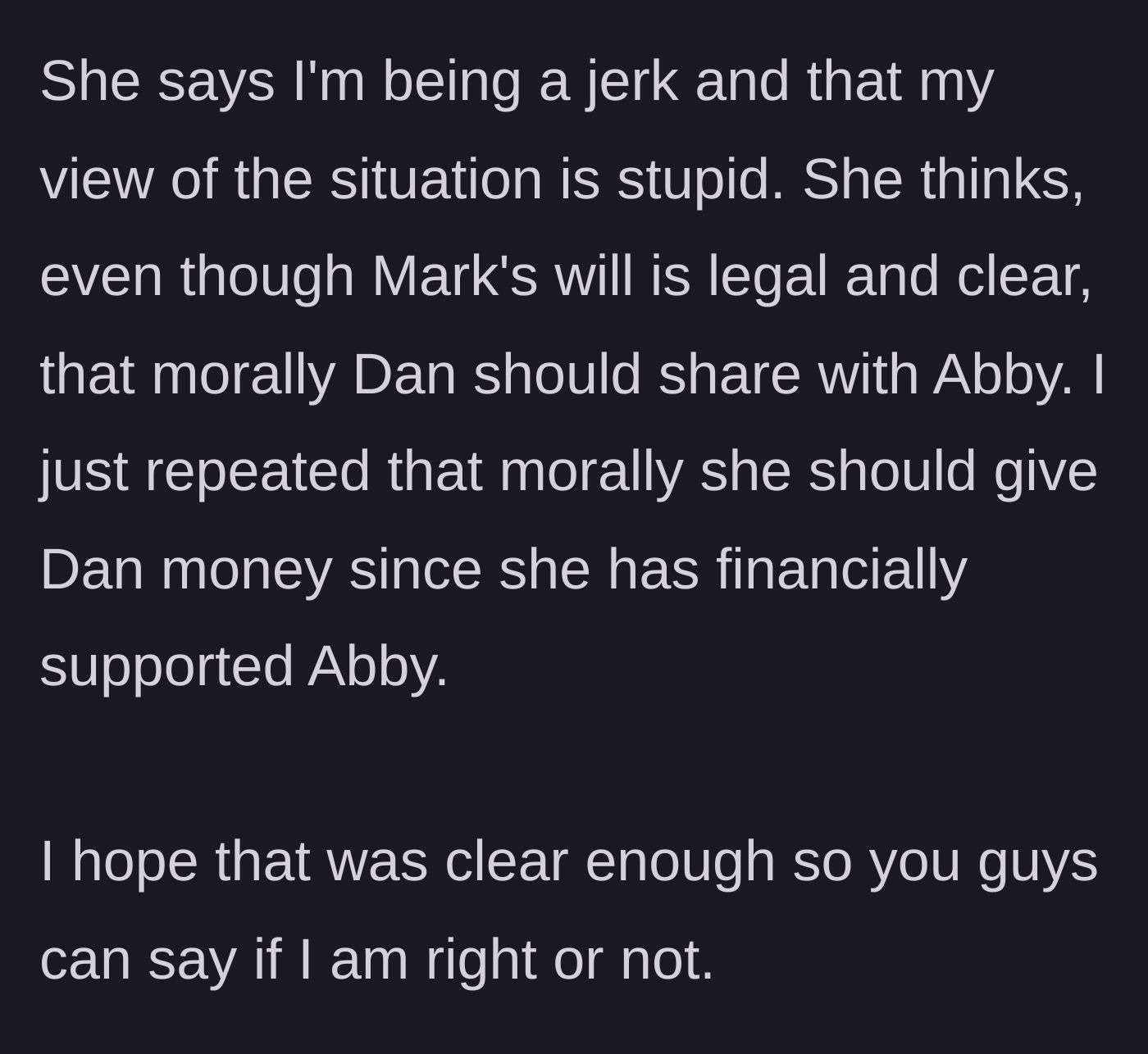 Story part 6 - Rita resorting to name-calling when confronted with her own glaring hypocrisy, insisting she is morally right.