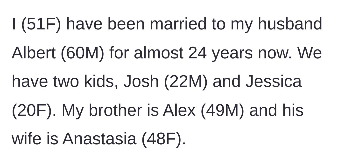 Story part 1 - Introduction to the author's immediate and extended family.