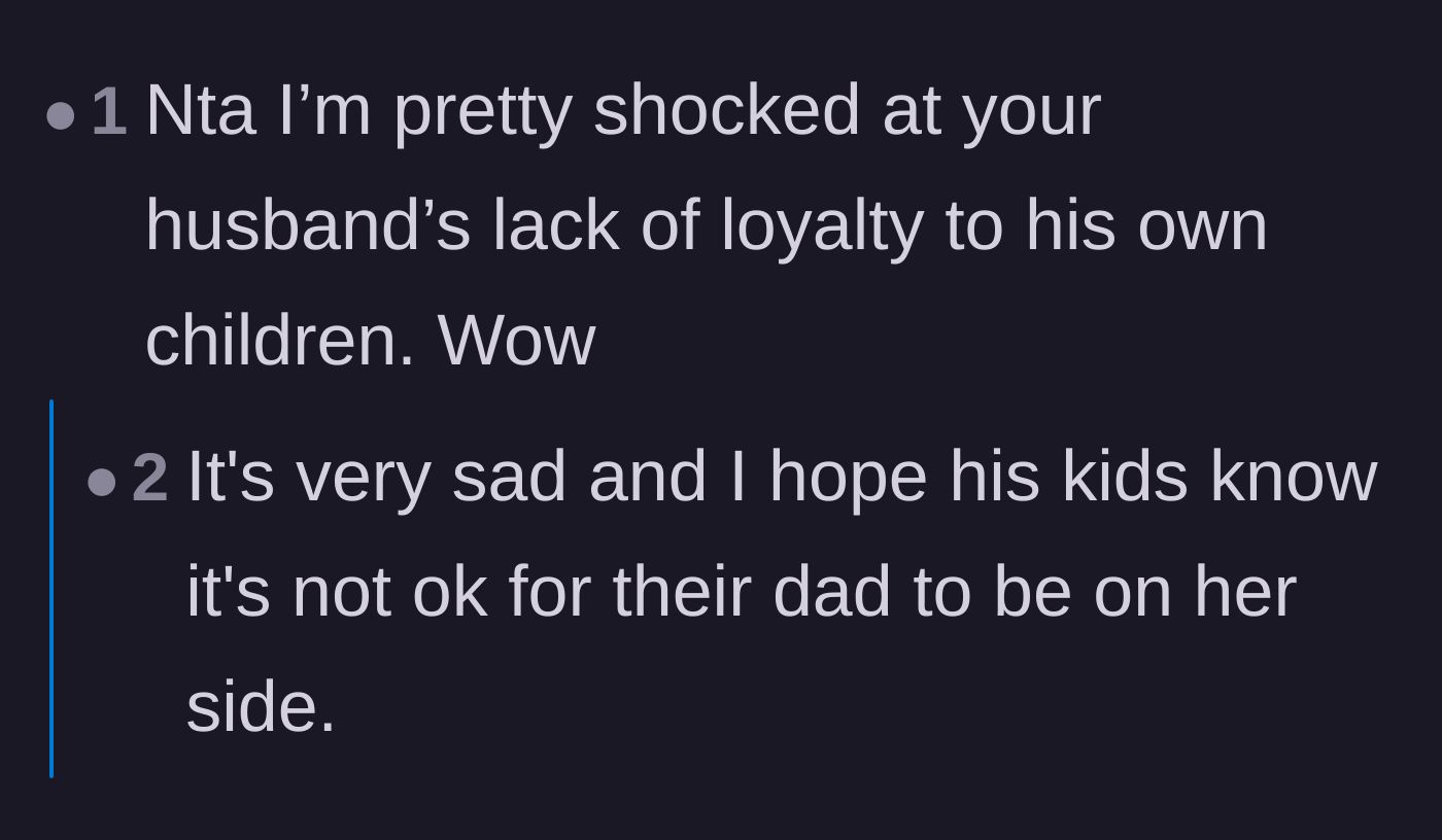 Comment thread 4 - Criticism of the husband for prioritizing his late brother's wife over his own daughter.