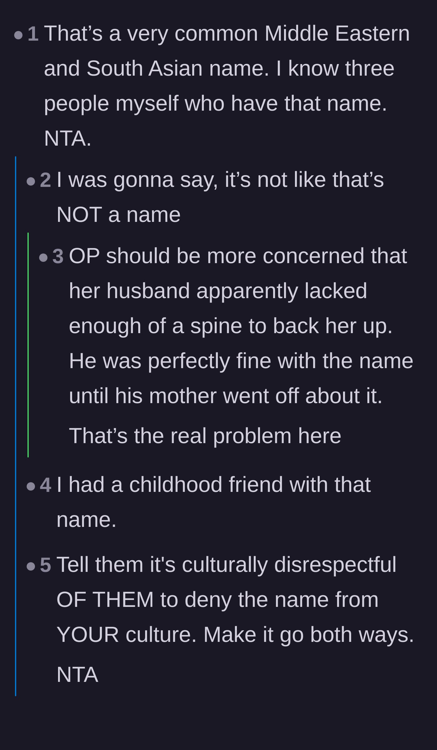 Comment thread 1 - Readers point out that the name is incredibly common and criticize the 40-year-old husband's spineless behavior.