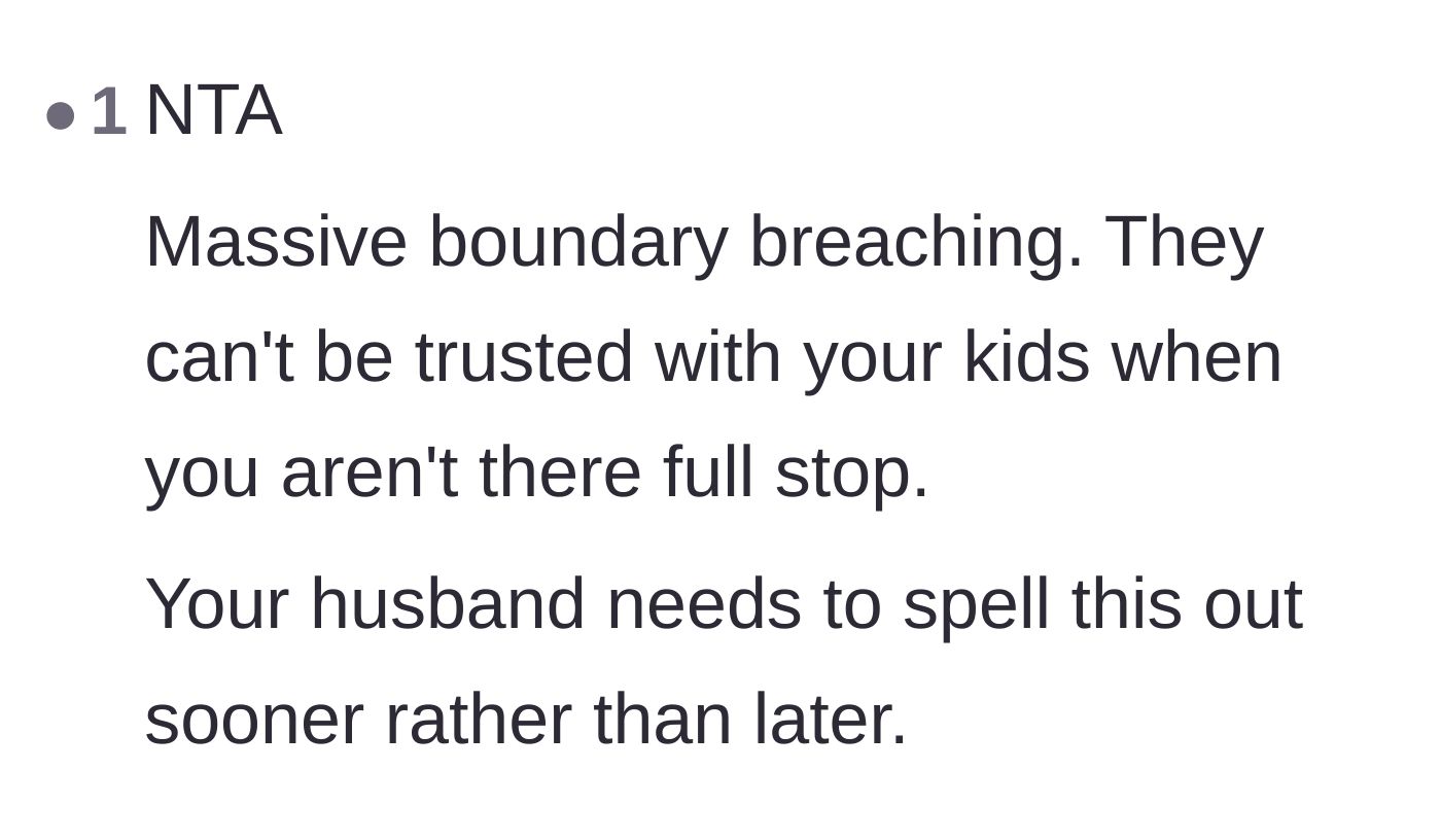 Comment thread 2 - Calling out the broken trust and the need for the husband to step up
