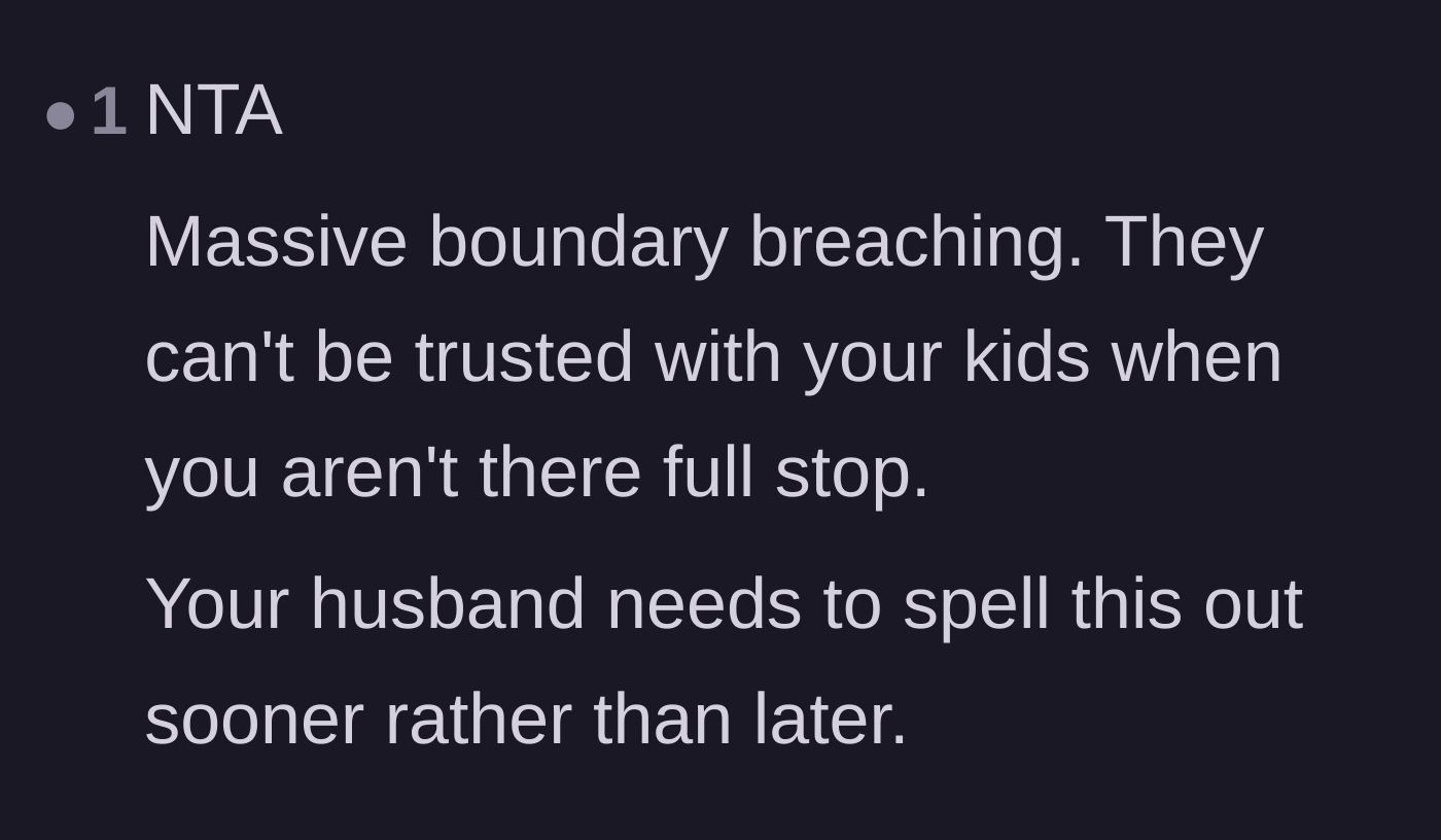 Comment thread 2 - Calling out the broken trust and the need for the husband to step up