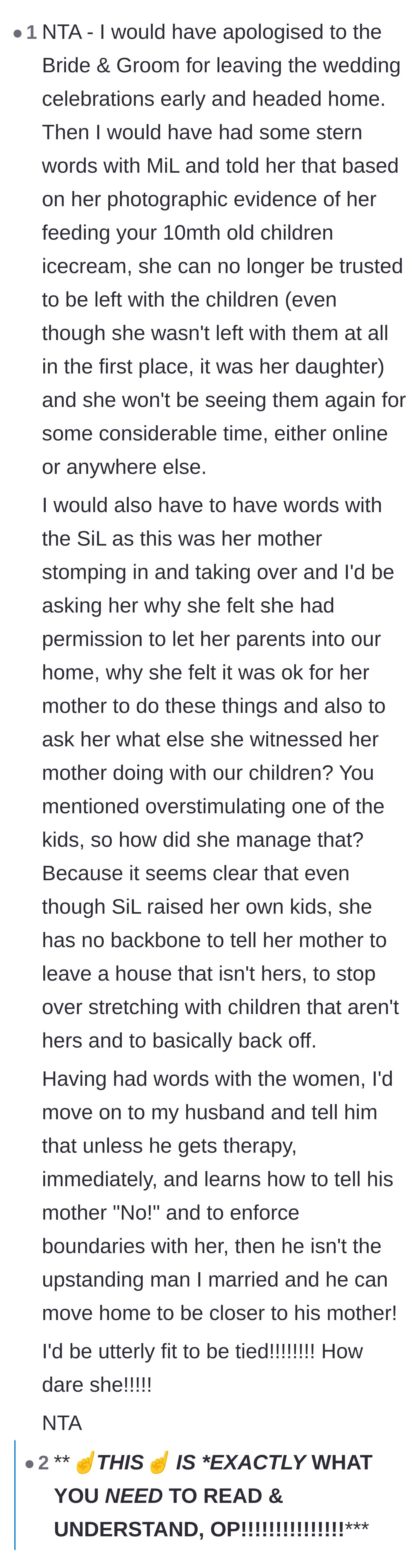 Comment thread 4 - A passionate breakdown of how to confront the mother-in-law, sister-in-law, and husband