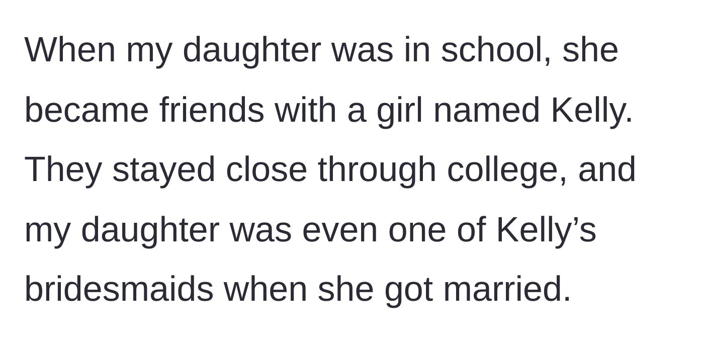 Story part 1 - Two childhood best friends growing up together and standing by each other at a wedding.