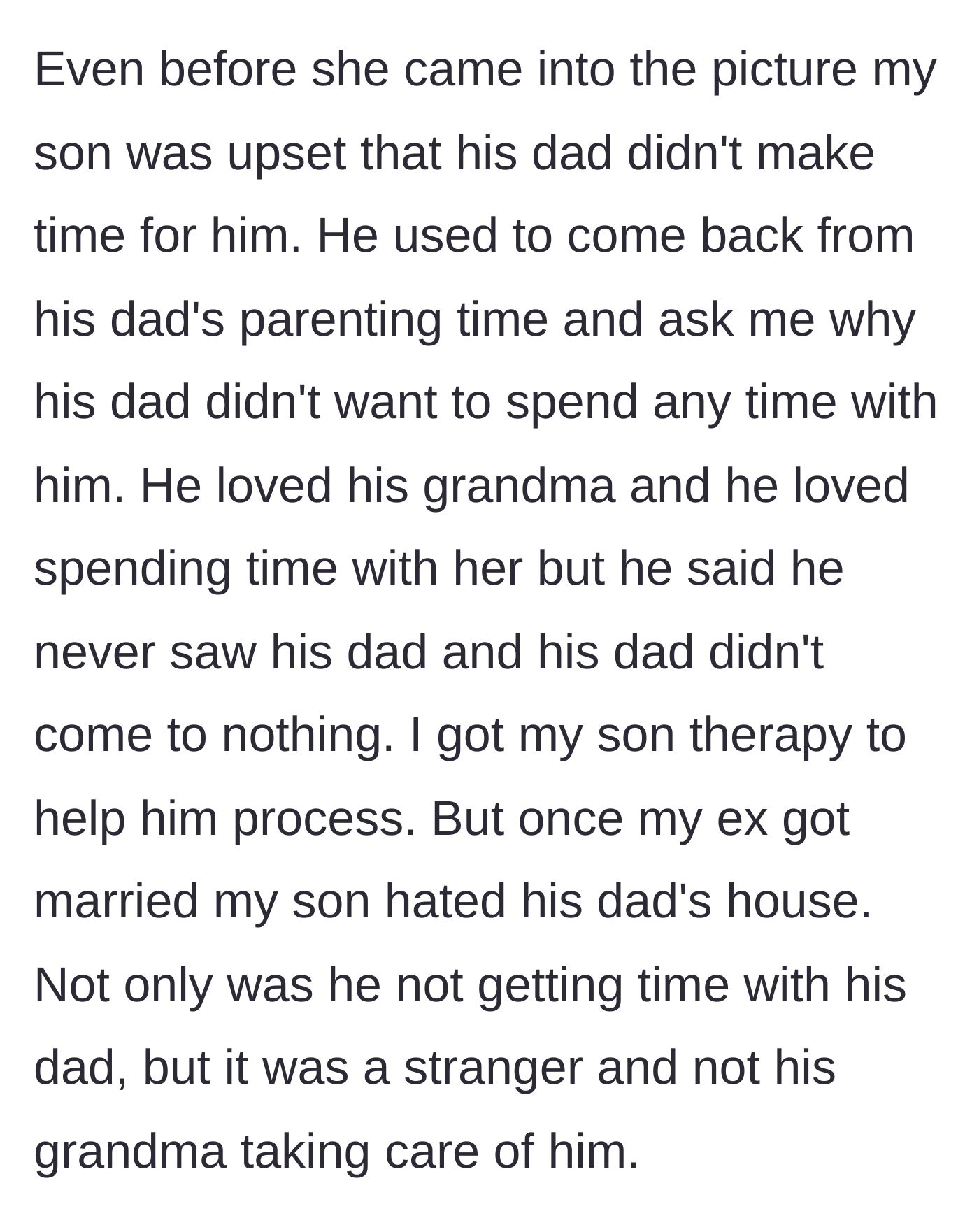 Story part 4 - The nine-year-old boy begins therapy after feeling abandoned by his dad and uncomfortable with his new stepmother.