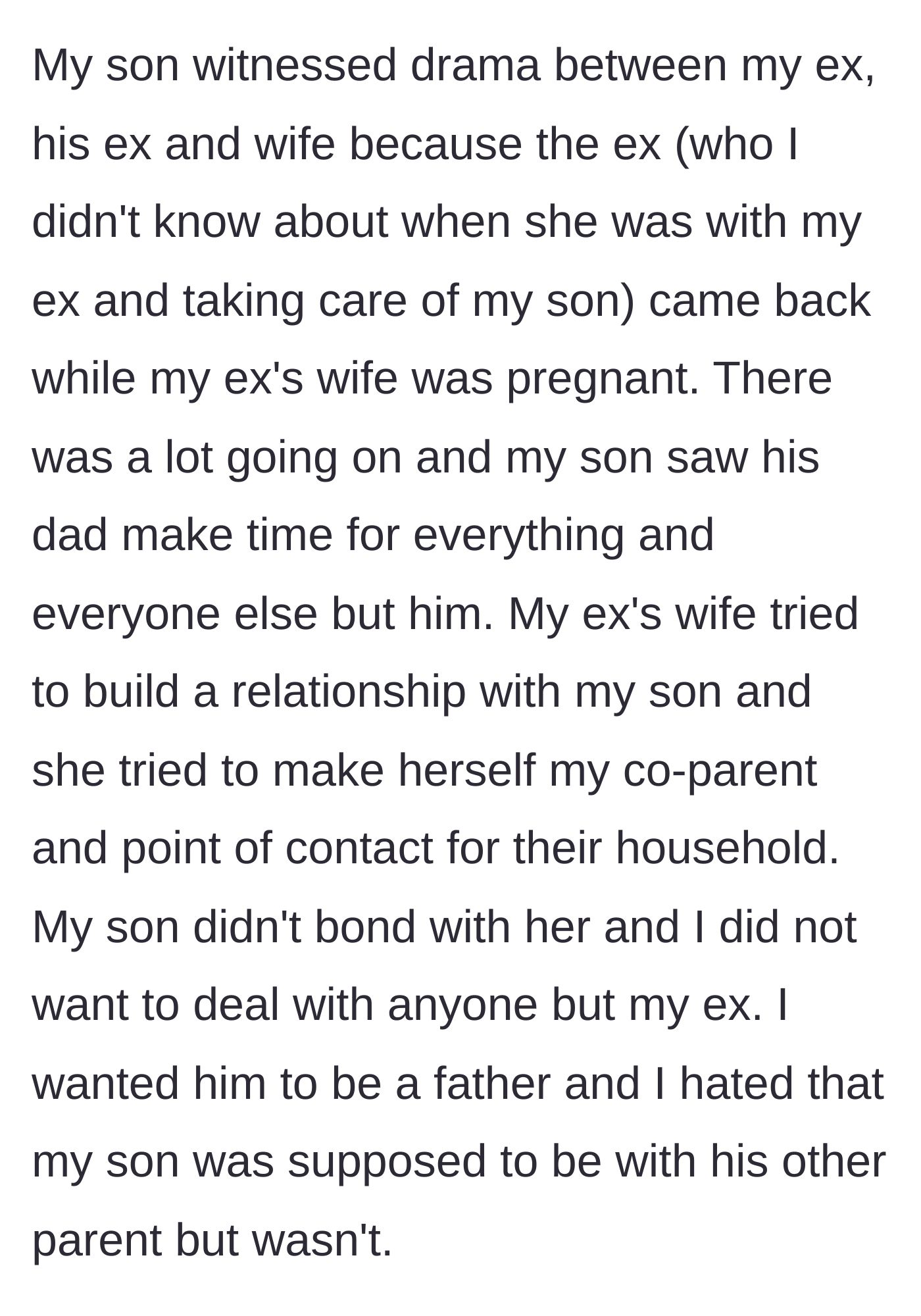 Story part 5 - The child witnesses dramatic household fights and sees his father giving attention to everyone except him.