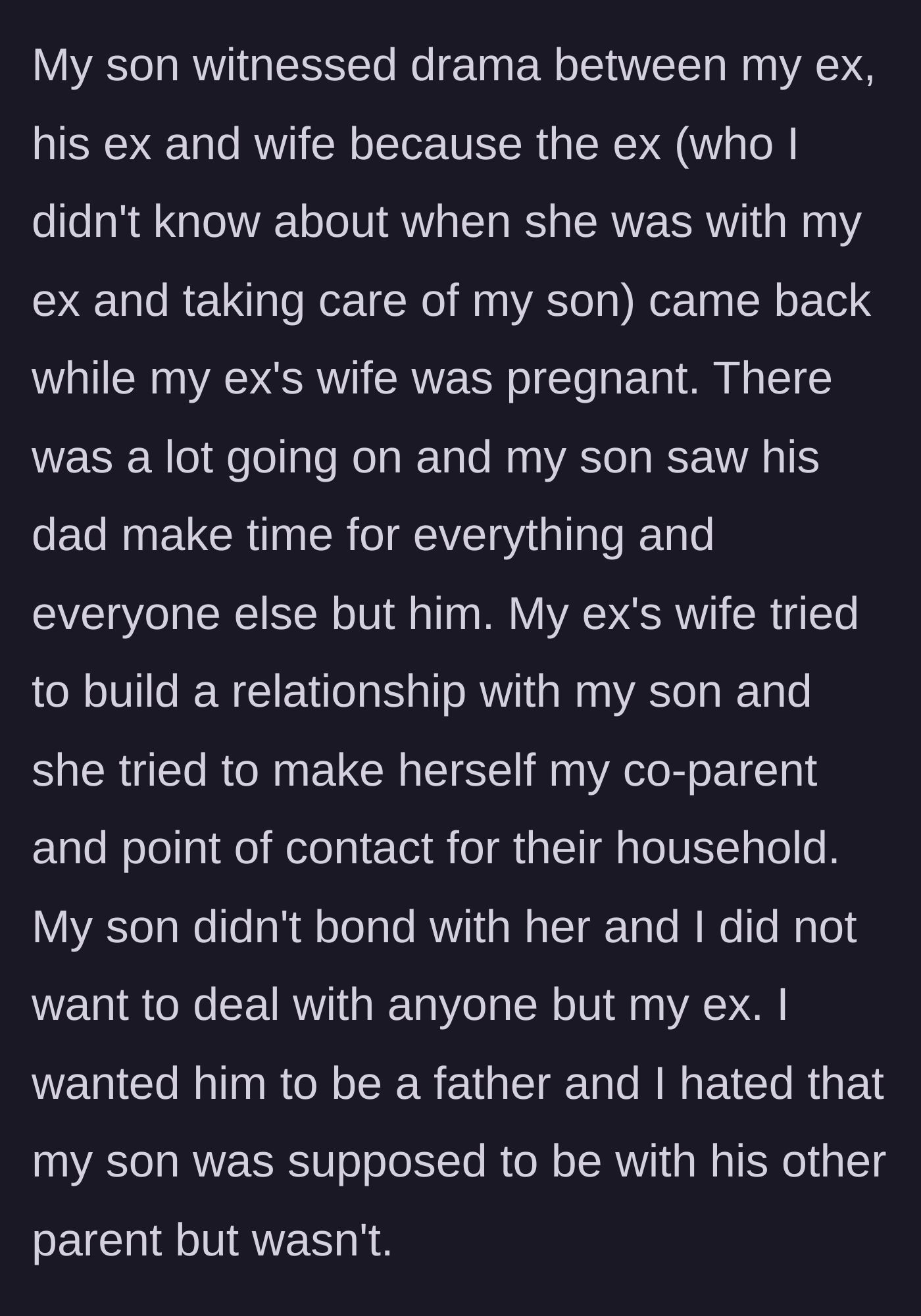 Story part 5 - The child witnesses dramatic household fights and sees his father giving attention to everyone except him.