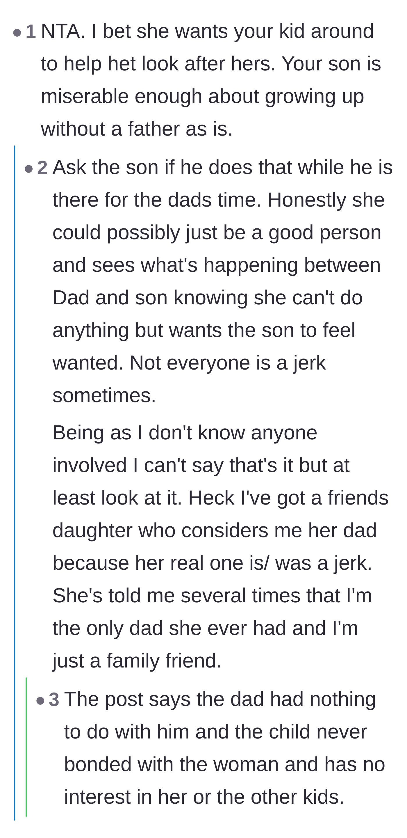 Comment thread 3 - Commenters weigh whether the stepmother's demands stem from a desire for free childcare or a misguided, desperate attempt to create a happy family illusion.