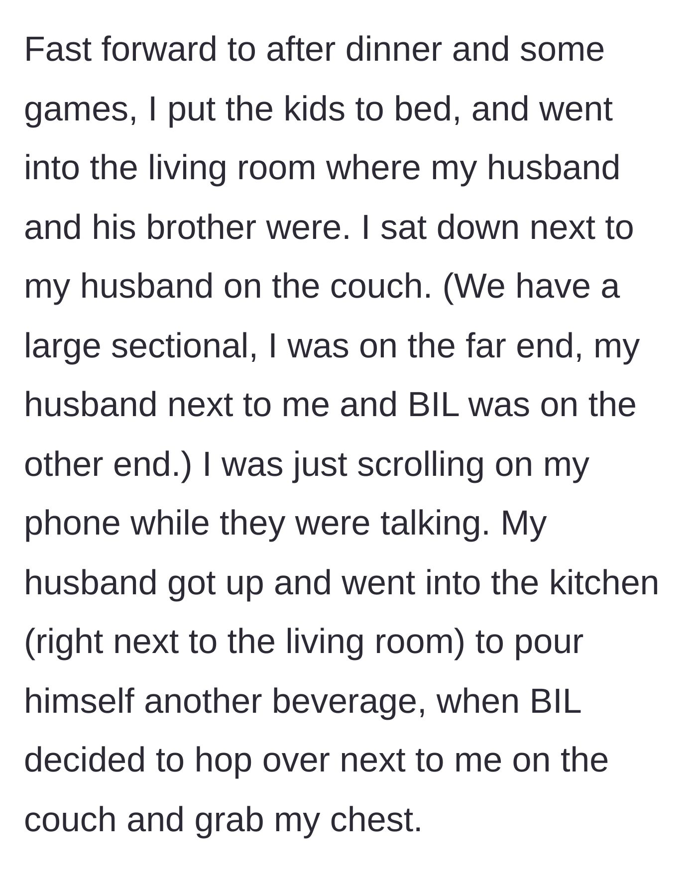 Story part 3 - The traumatic living room couch assault