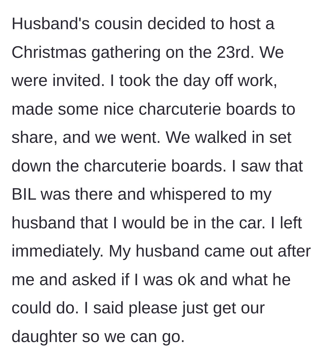 Story part 8 - The Christmas party ambush and dropping the charcuterie boards