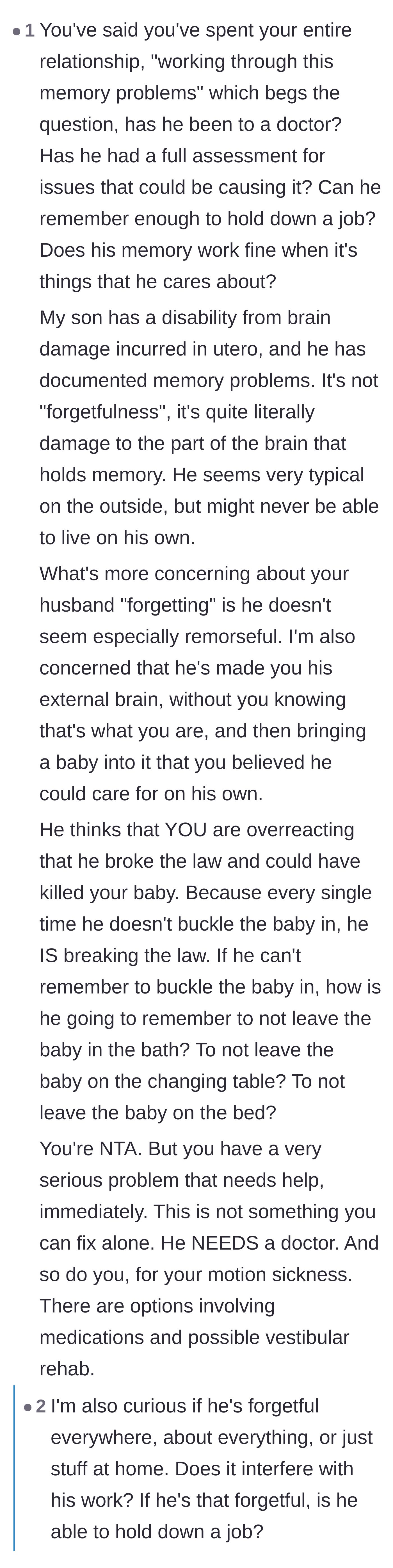 Comment thread 4 - Outrage over the husband's lack of remorse and the realization that the mother has been his caretaker for years.