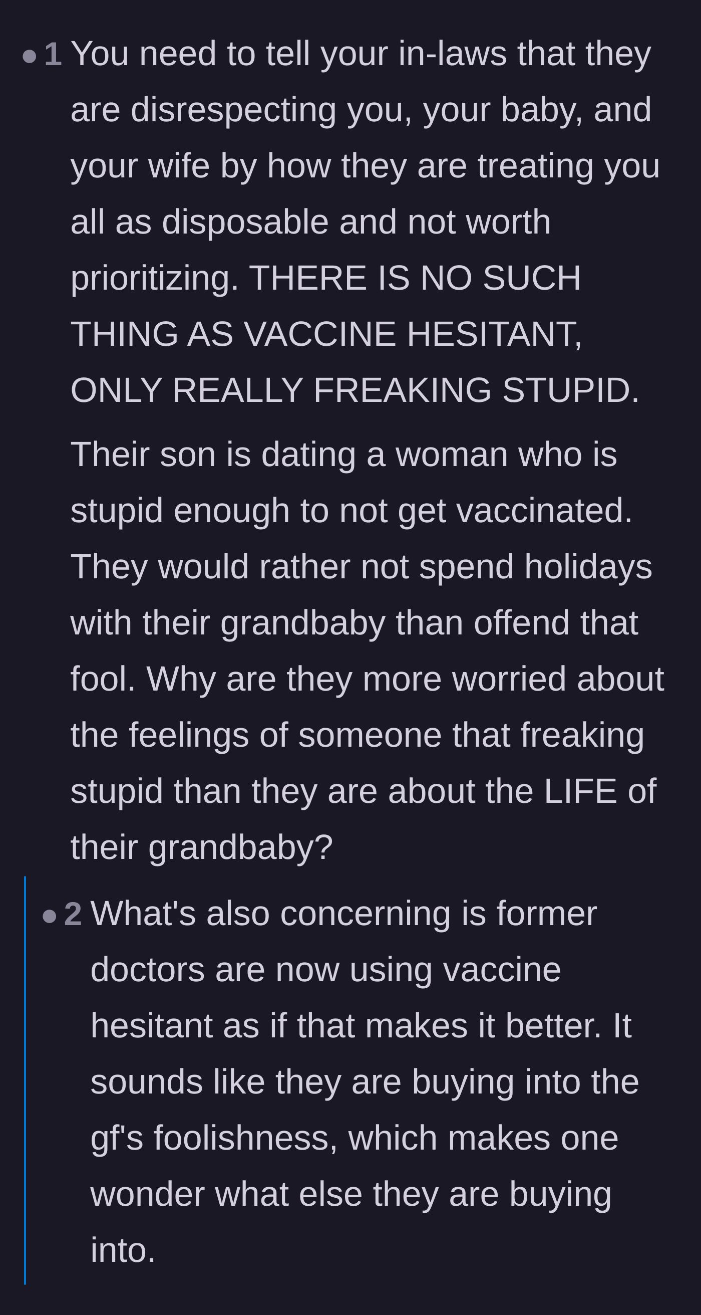 Comment thread 4 - Outrage over retired doctors validating anti-science nonsense just to appease the brother's new relationship.