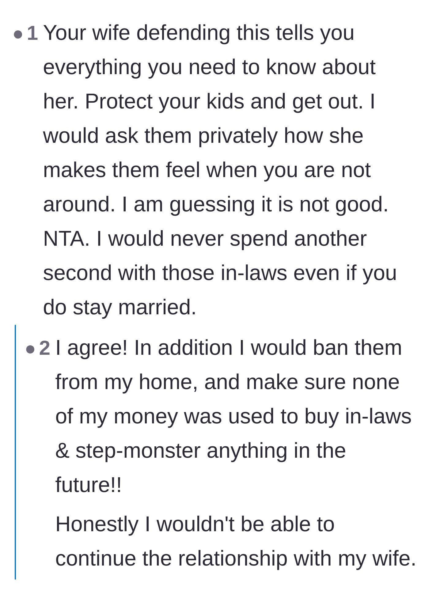 Comment thread 4 - Warnings about how the stepmother treats the kids when the father isn't looking