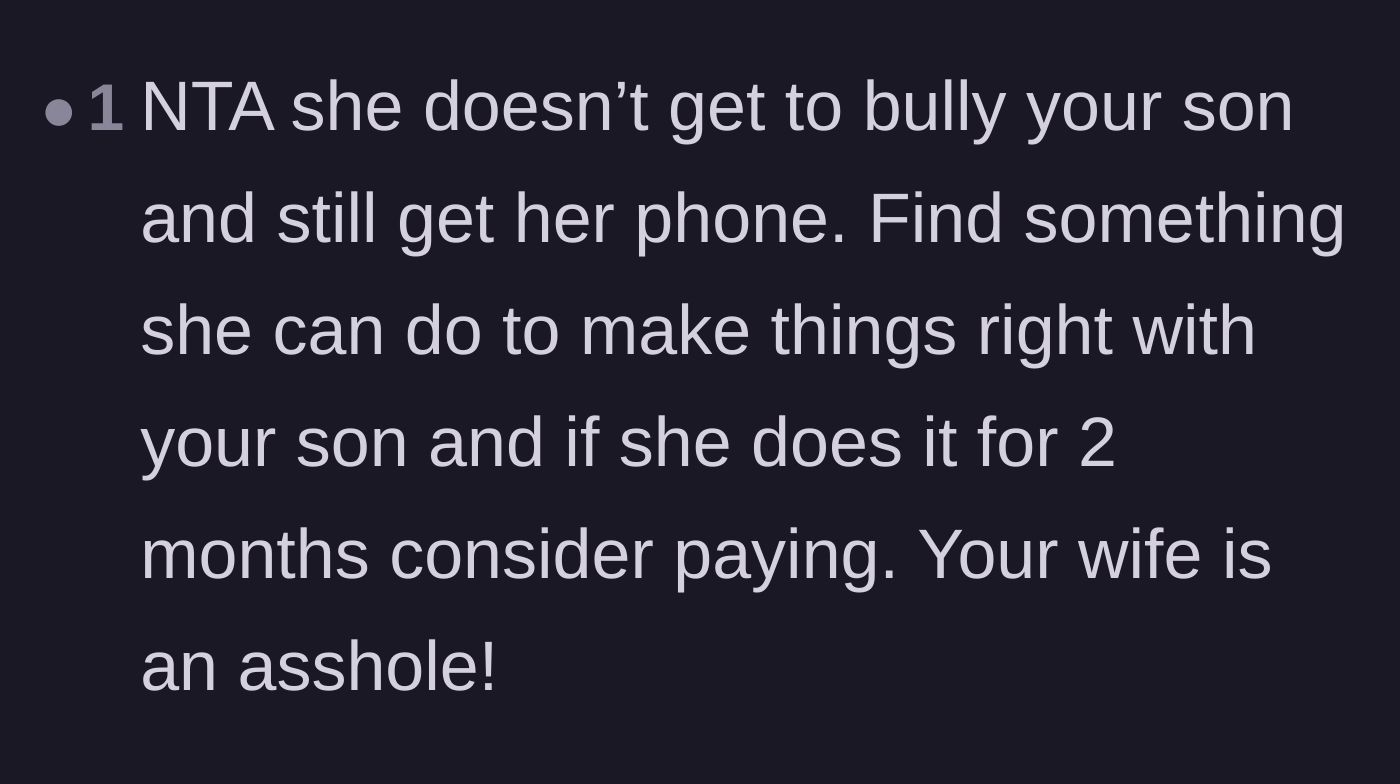 Comment thread 6 - Suggesting the stepdaughter should have to spend months making amends before any financial support is reconsidered.