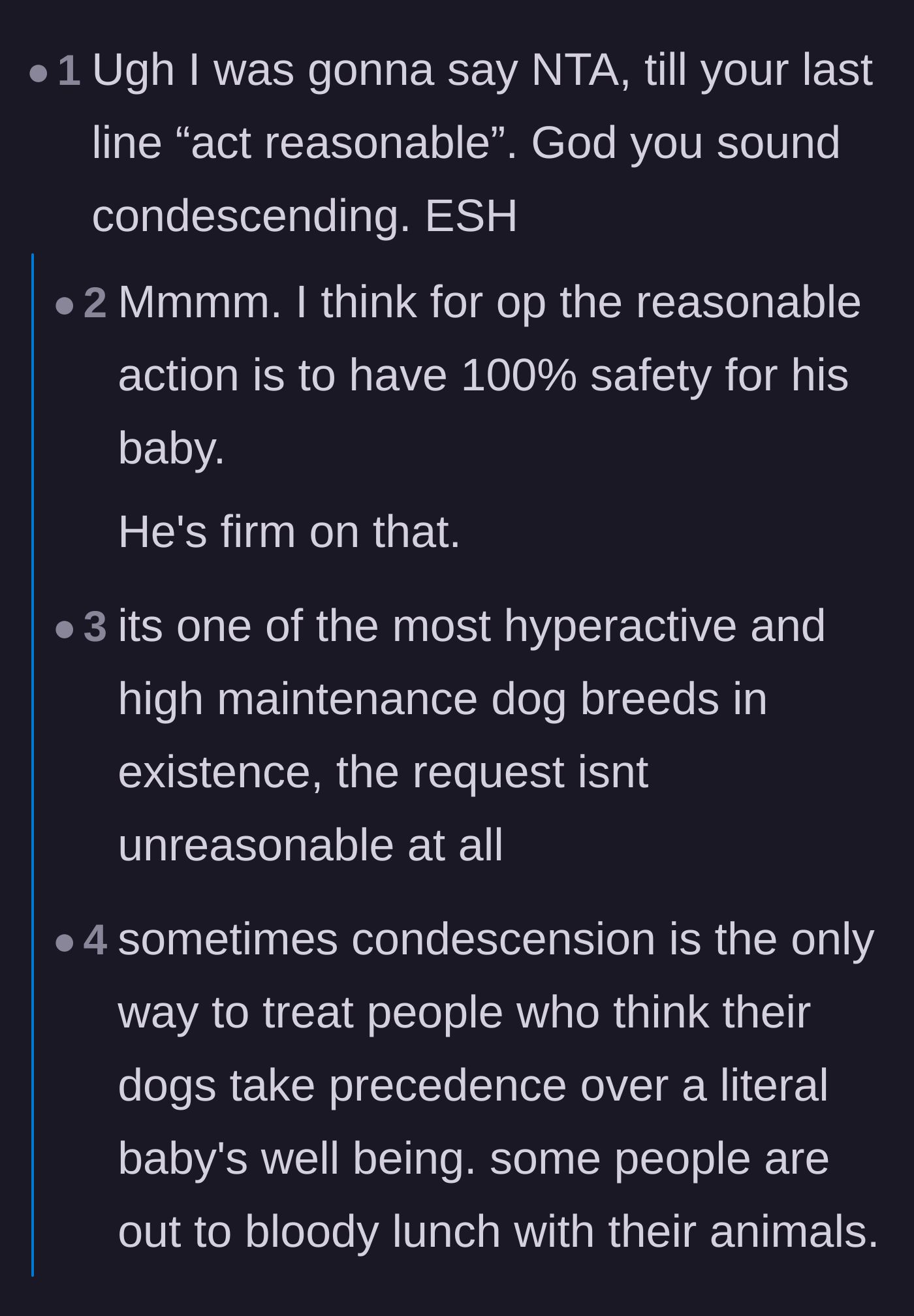 Comment thread 3 - Calling out the condescending attitude and discussing deeper family dysfunction