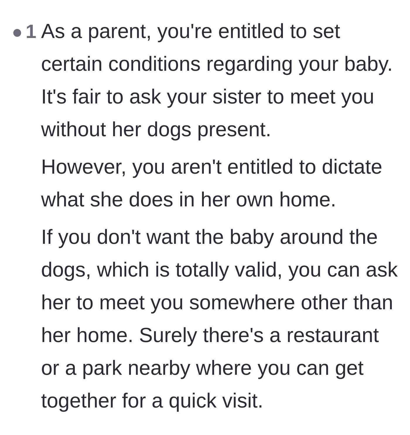 Comment thread 5 - Suggesting a compromise by meeting at a nearby park or restaurant