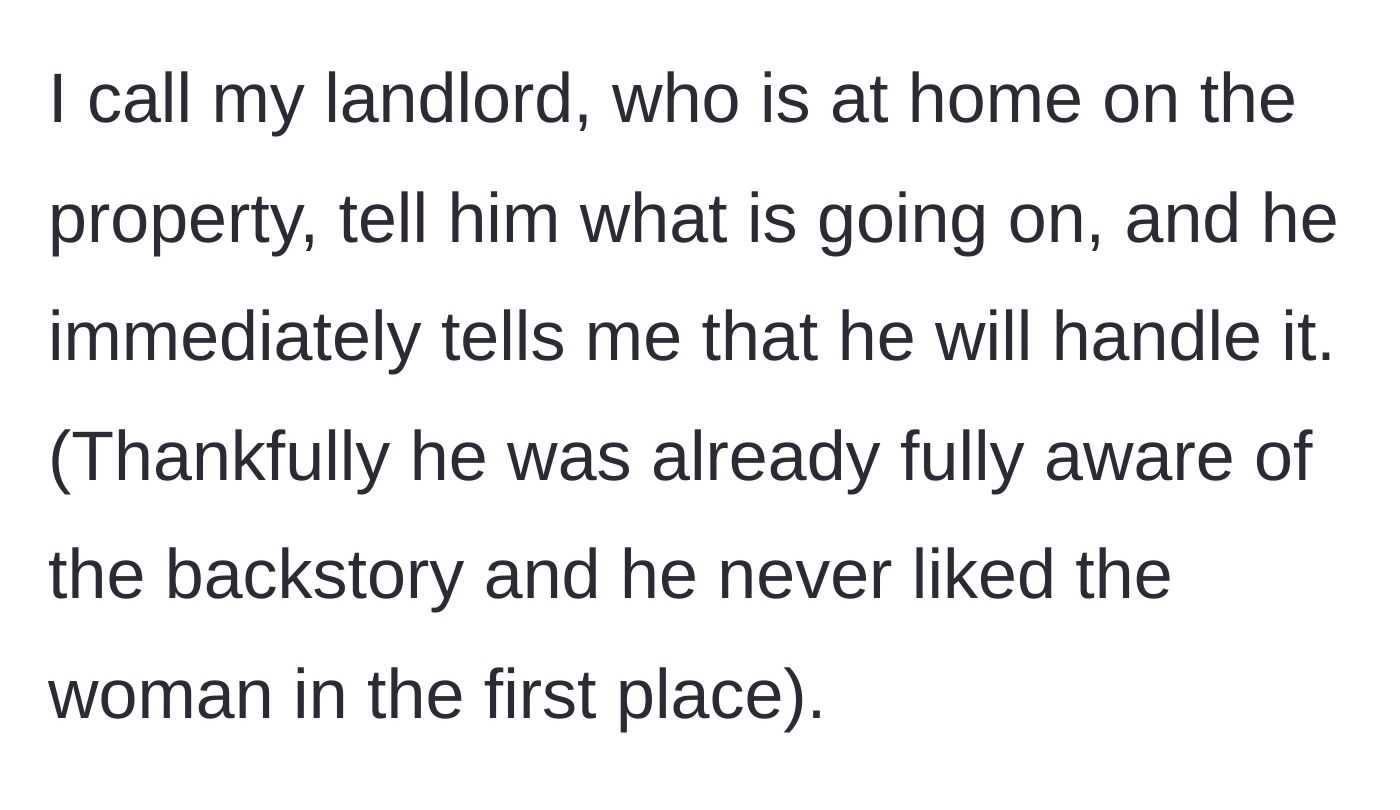 Story part 3 - The parent calling their nearby landlord who agrees to intervene and protect the child.