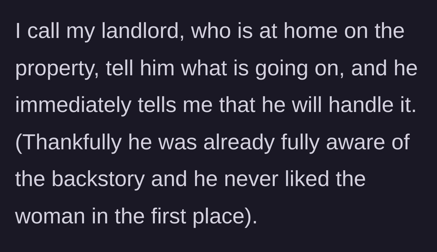 Story part 3 - The parent calling their nearby landlord who agrees to intervene and protect the child.