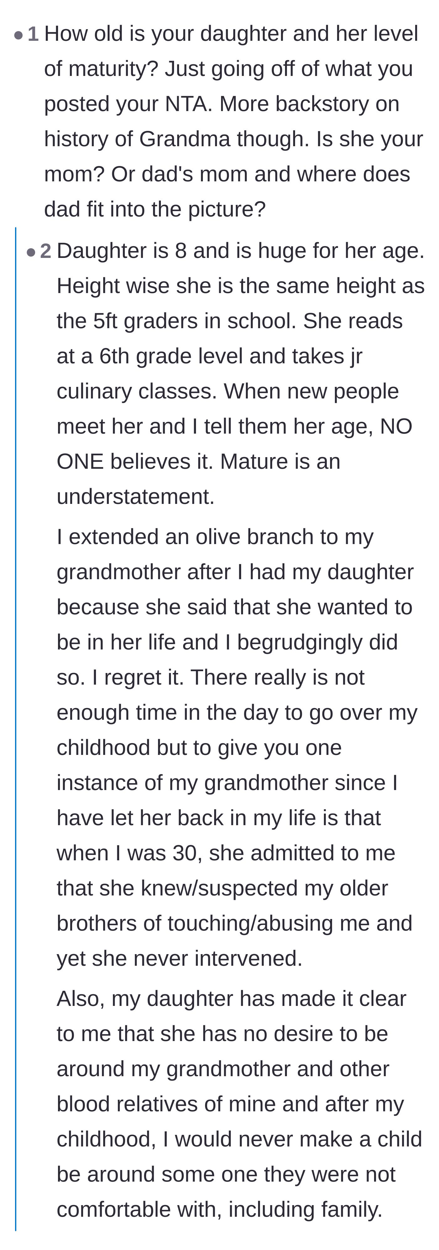 Comment thread 1 - A fierce debate over whether an eight-year-old is too young to be left alone, highlighting generational differences in parenting.