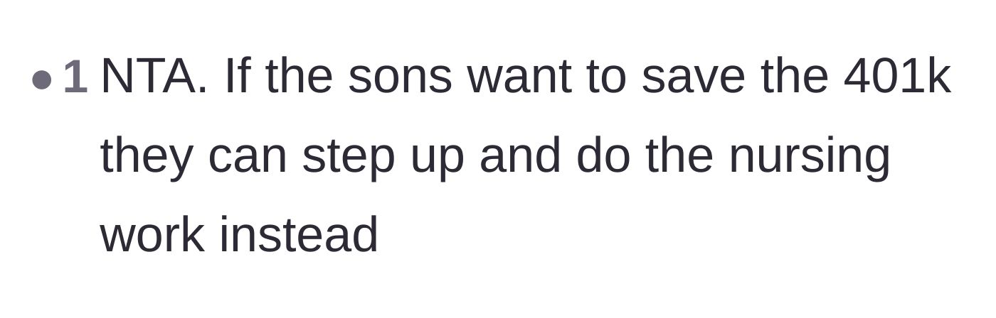Comment thread 2 - Calling out the cousins to take over the caregiving duties themselves