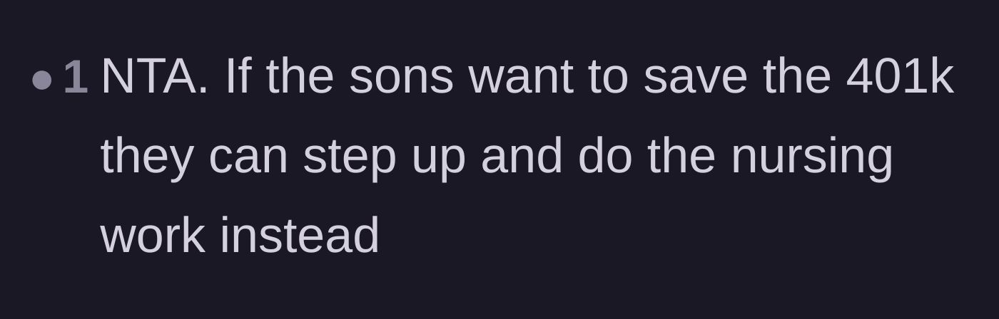 Comment thread 2 - Calling out the cousins to take over the caregiving duties themselves