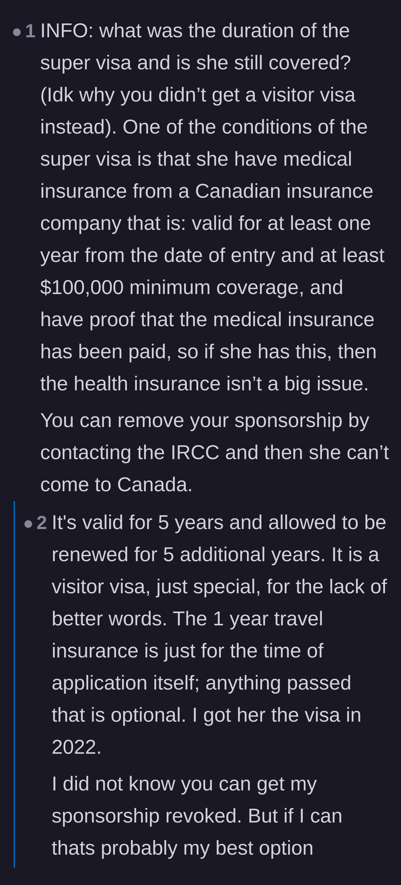 Comment thread 4 - A breakdown of Super Visa liabilities and steps to cancel sponsorship through immigration authorities