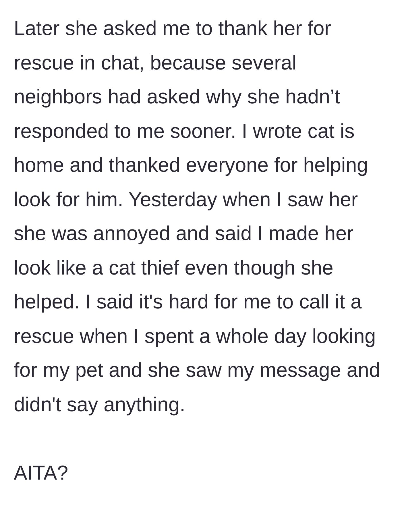Story part 3 - Neighbor demands a public thank you to save face in the building chat, but the owner refuses.