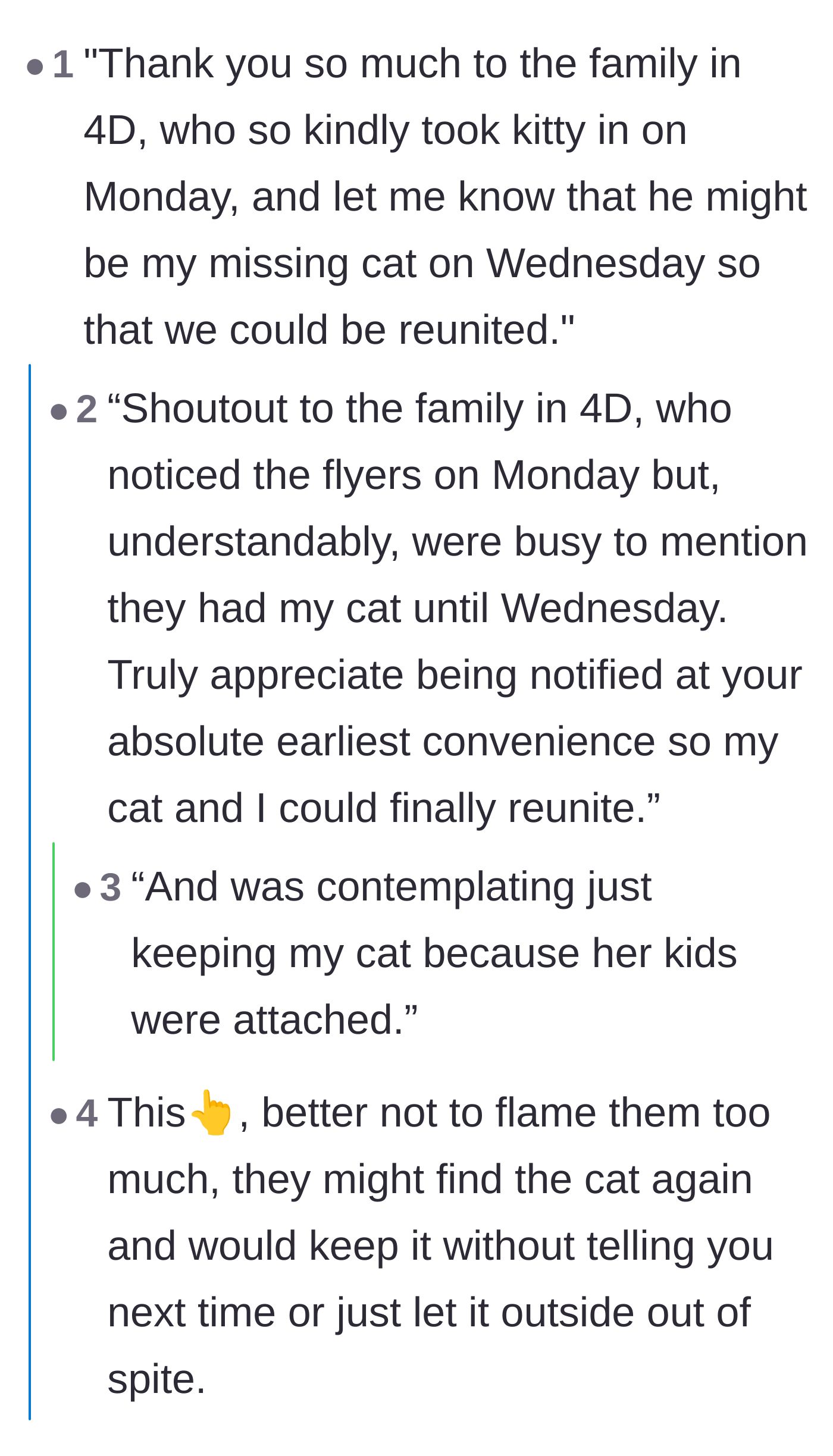 Comment thread 1 - A debate over whether to write a highly passive-aggressive thank you note exposing the neighbor's 48-hour delay.