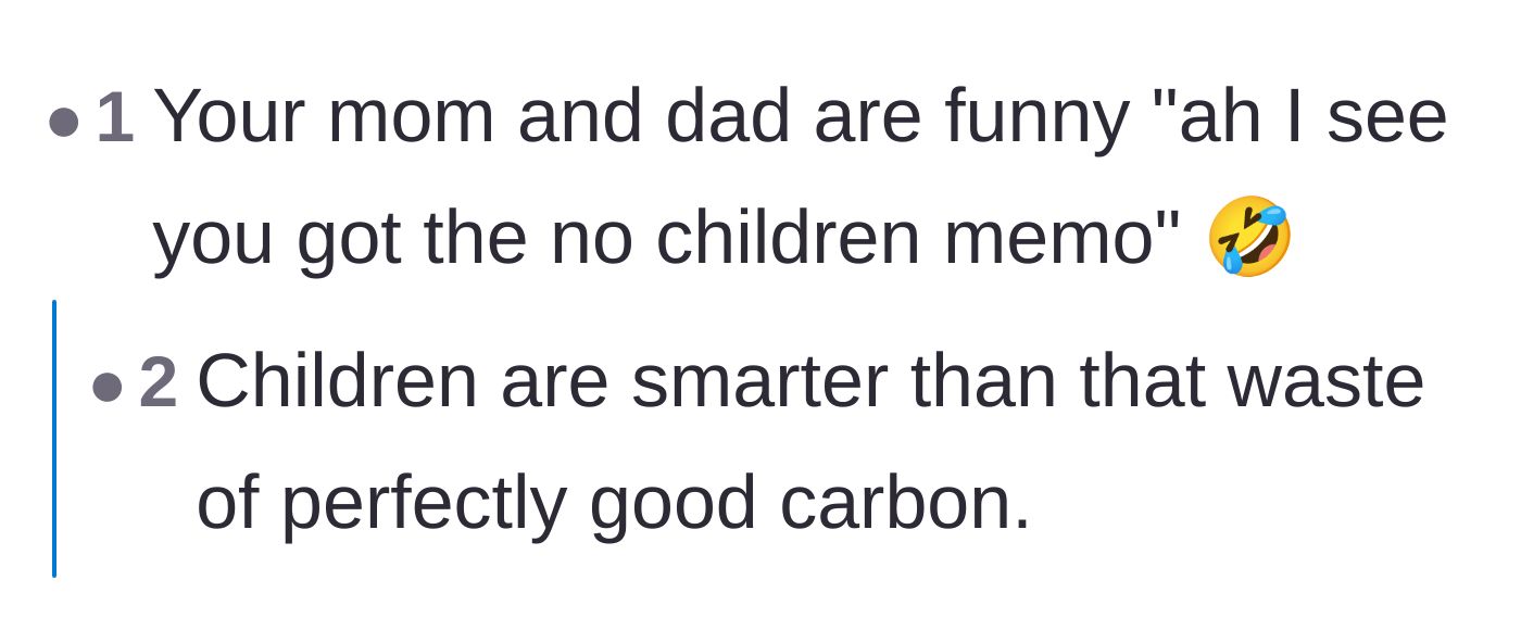 Comment thread 1 - Readers laughing at the father referring to the fiancé as a child who didn't get the memo.