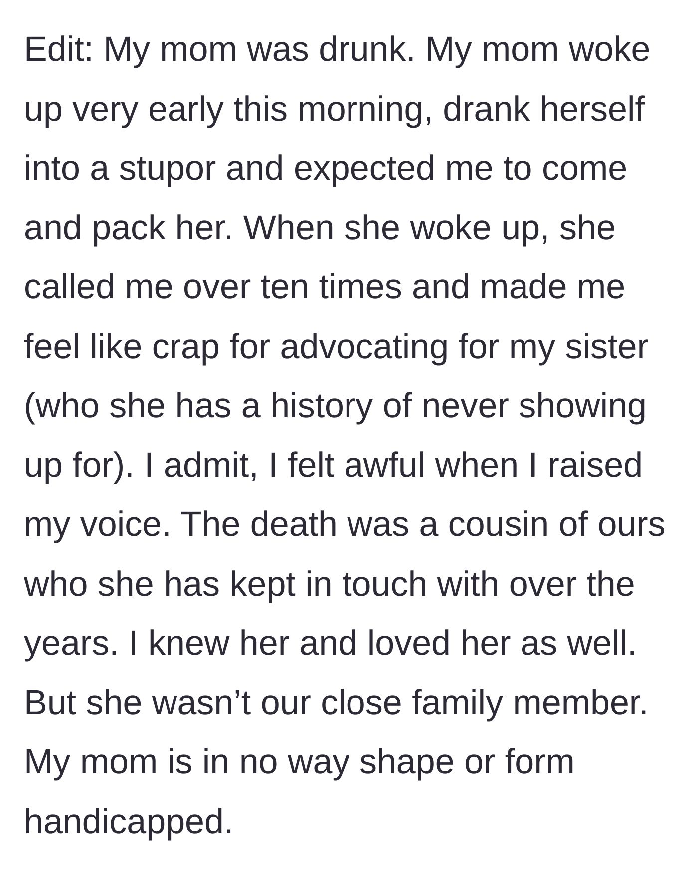 Story part 7 - An older woman slumped over with a bottle while a phone rings endlessly.