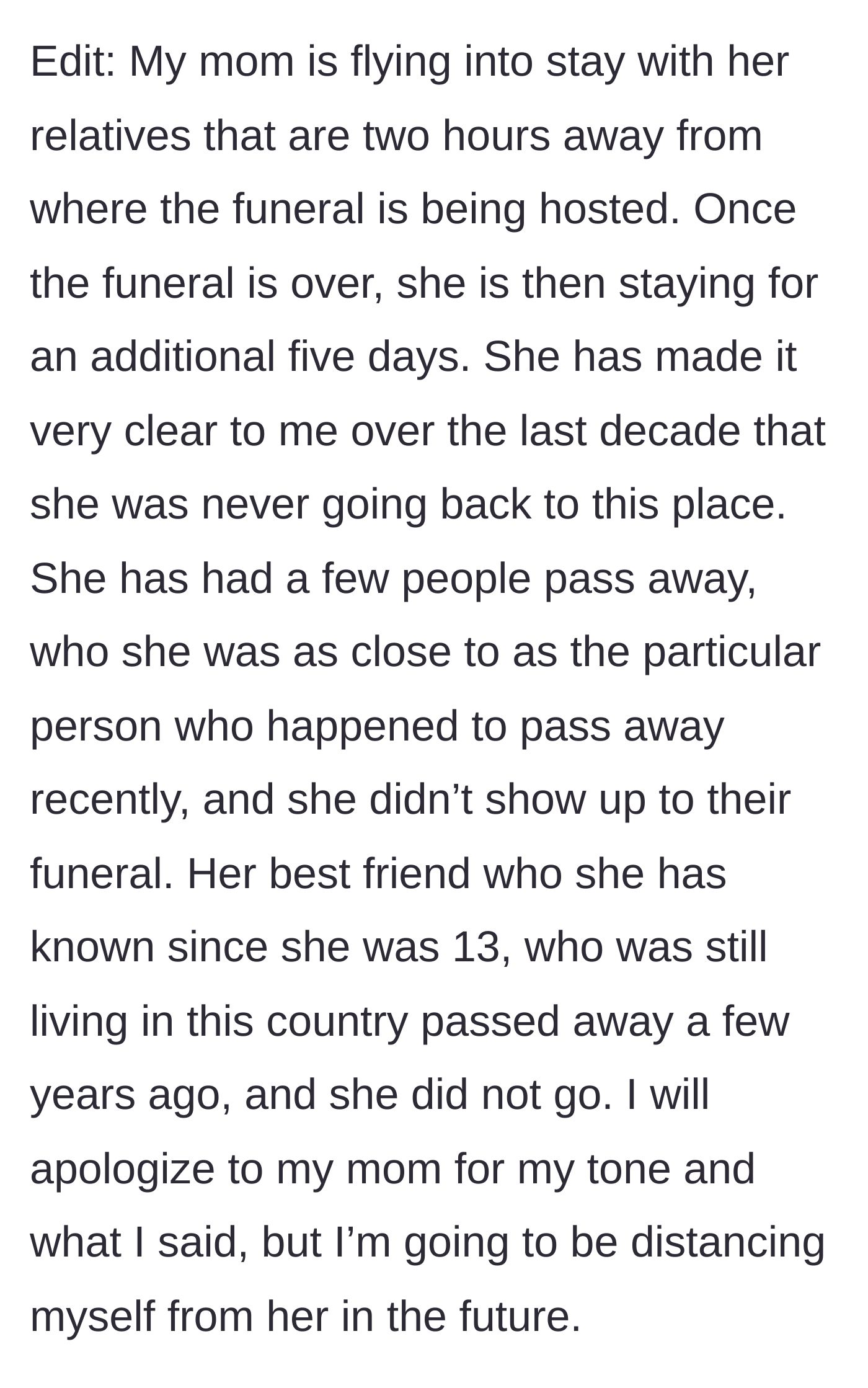 Story part 9 - A woman with a suitcase smiling at a resort while her family stays behind.
