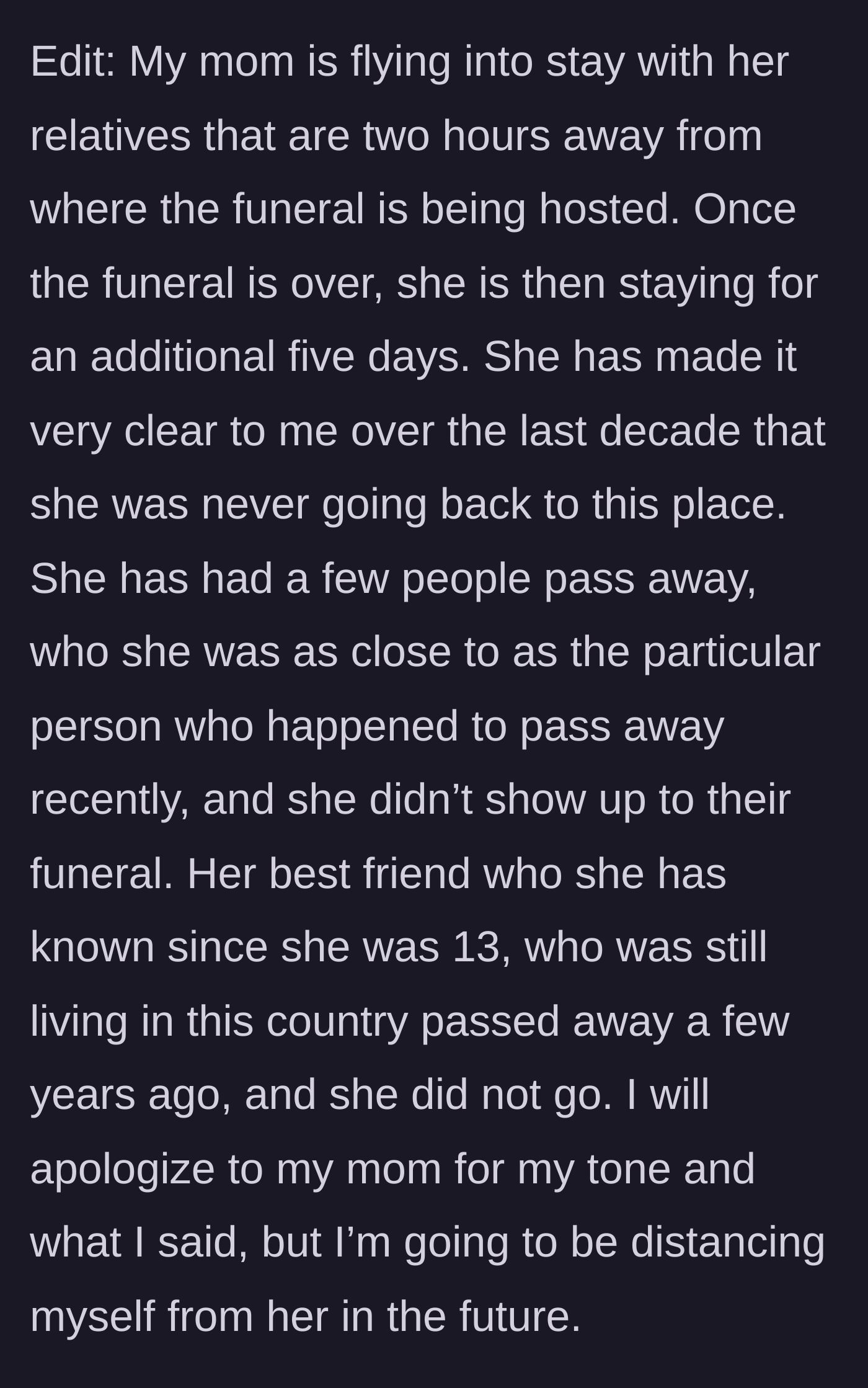 Story part 9 - A woman with a suitcase smiling at a resort while her family stays behind.