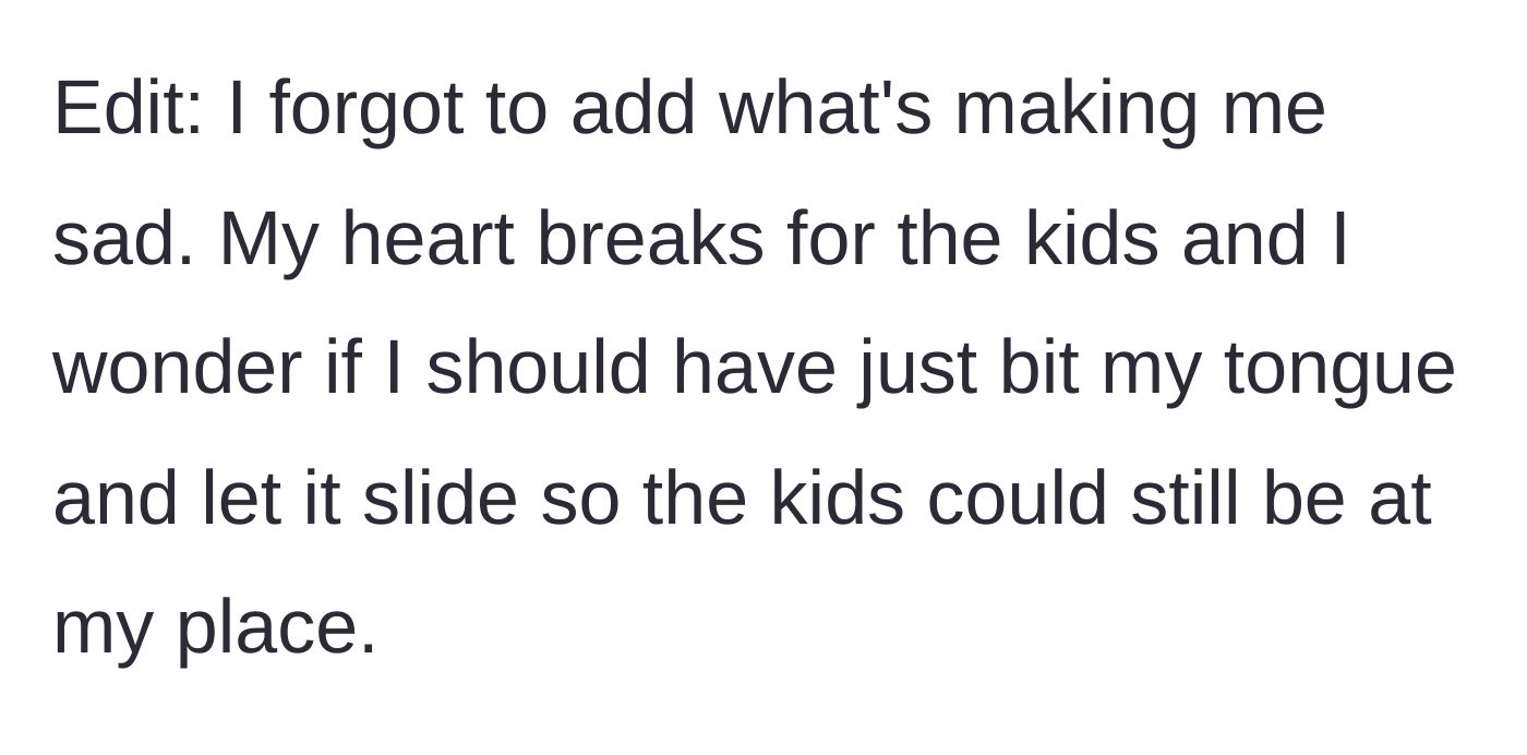 Story part 9 - An edit where the narrator wonders if she should have just endured the abuse for the sake of the kids.