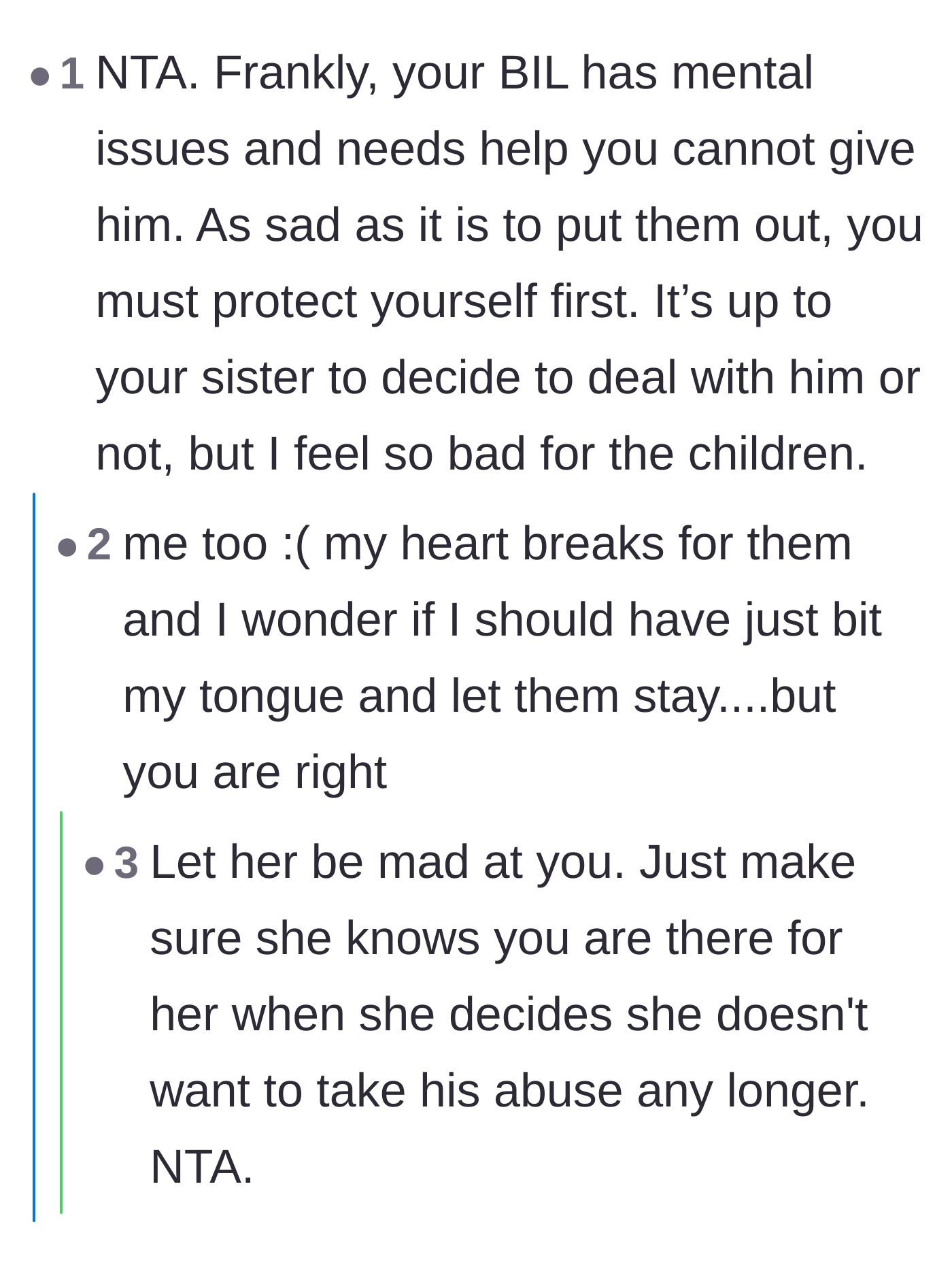 Comment thread 2 - Discussion on how undiagnosed mental health issues do not excuse abusive behavior.