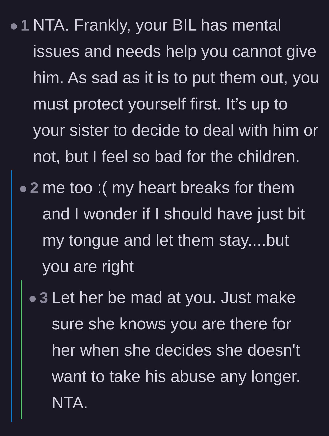 Comment thread 2 - Discussion on how undiagnosed mental health issues do not excuse abusive behavior.