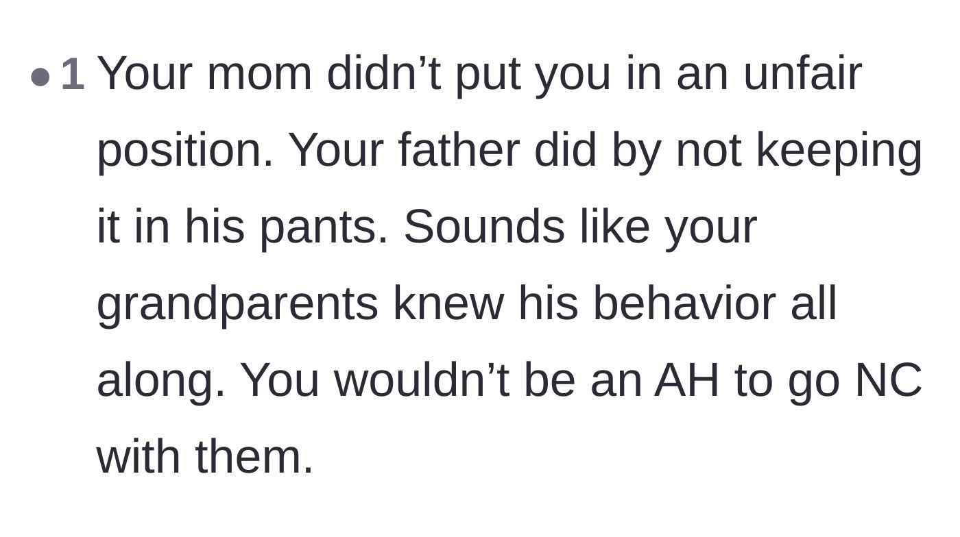 Comment thread 6 - Advising the poster to cut contact with the enabling grandparents