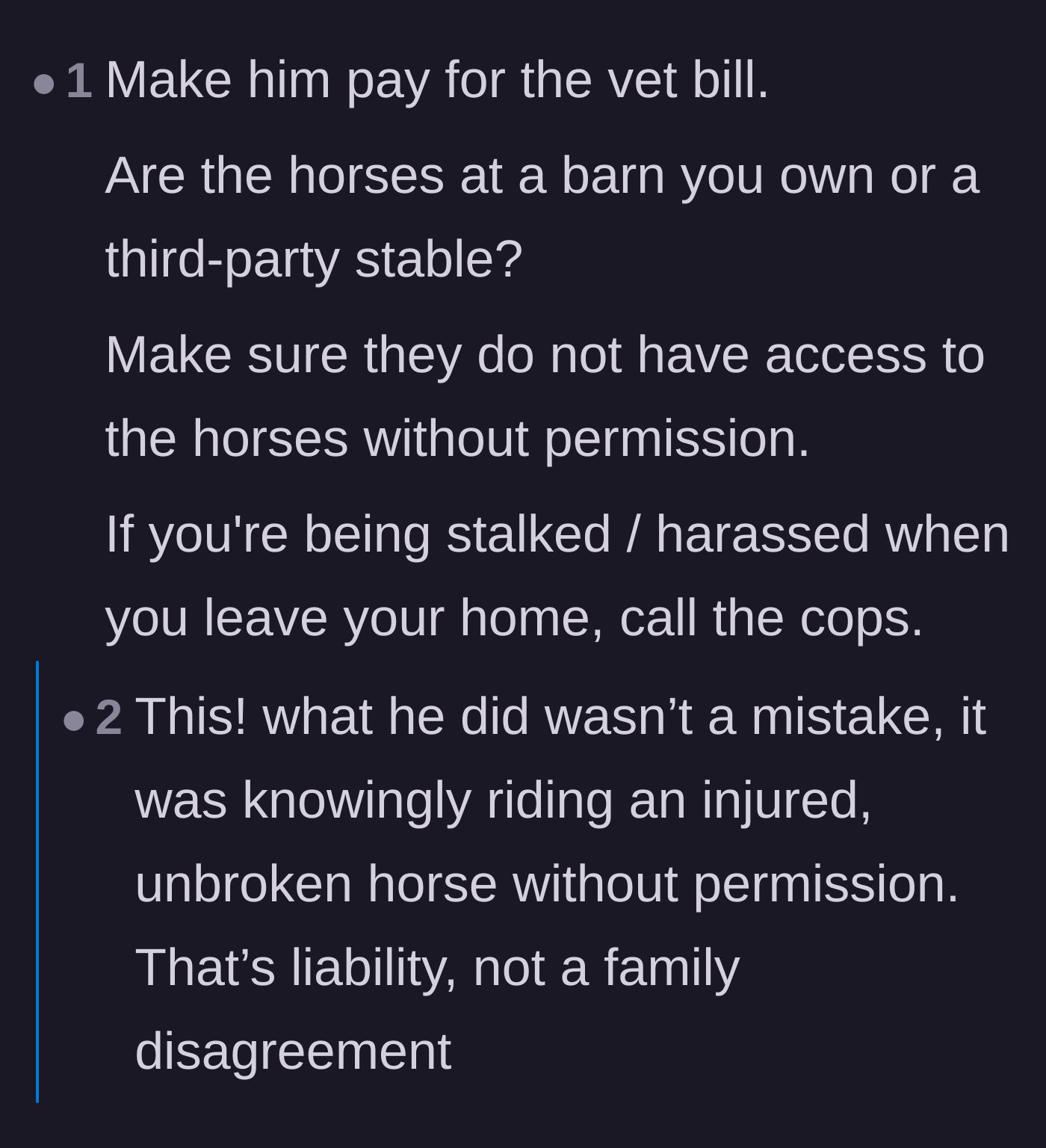 Comment thread 4 - Highlighting that this is a legal liability issue, not just a family dispute.