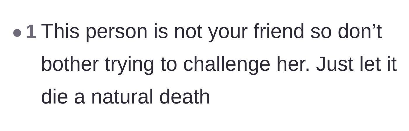 Comment thread 4 - Advice to simply let the friendship fade out naturally.