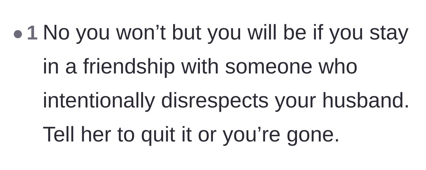 Comment thread 5 - A direct warning to end the friendship if the disrespect doesn't stop immediately.