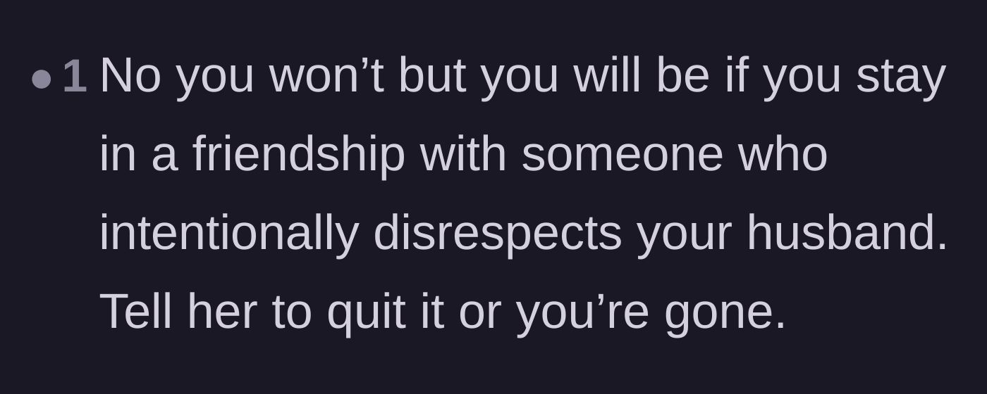 Comment thread 5 - A direct warning to end the friendship if the disrespect doesn't stop immediately.