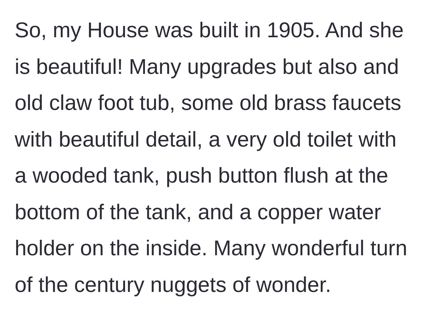 Story part 3 - A beautiful 1905 historic bathroom with a clawfoot tub and copper details.