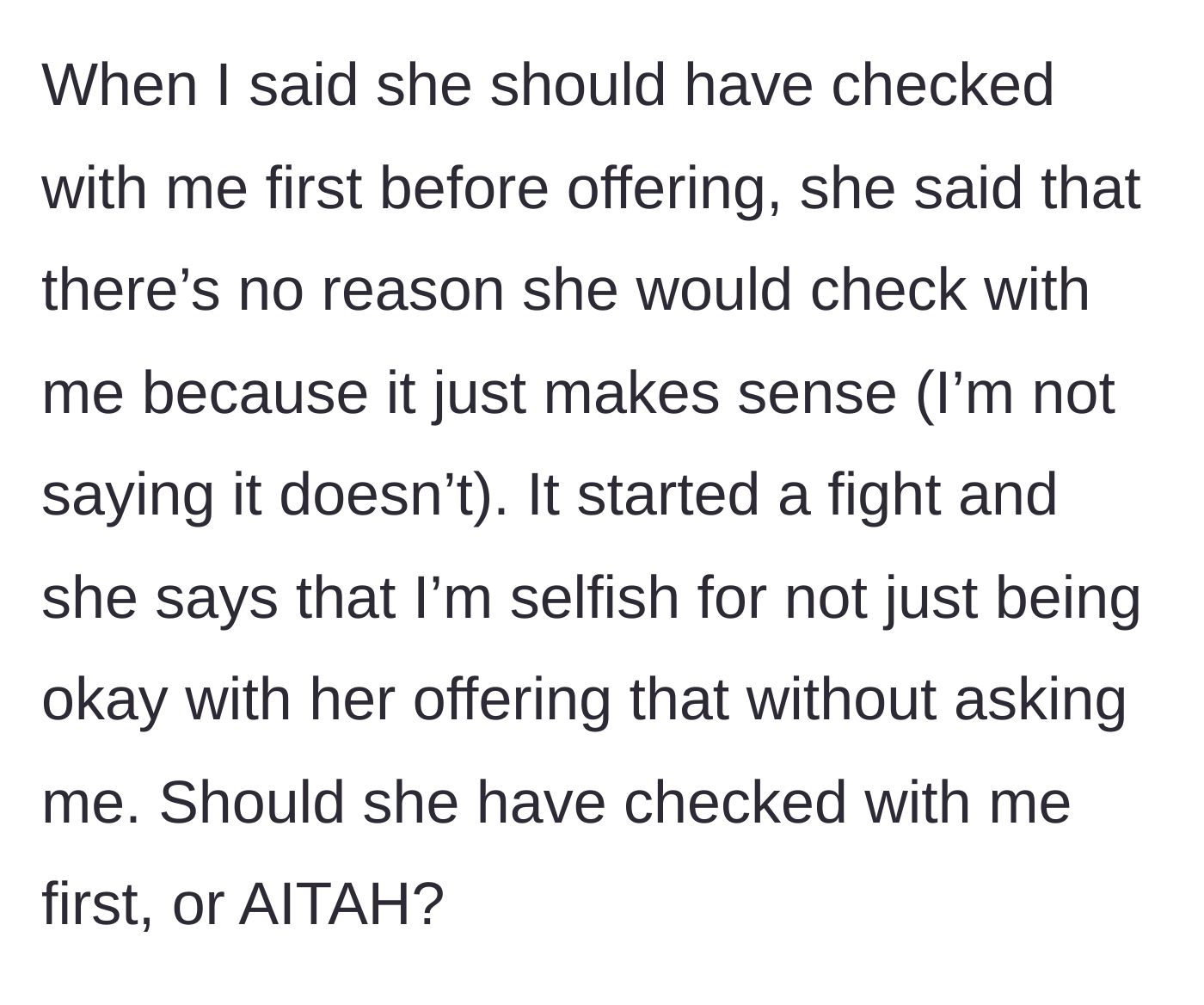 Story part 4 - A fight breaks out when the boyfriend asks to be consulted, and the girlfriend calls him selfish.