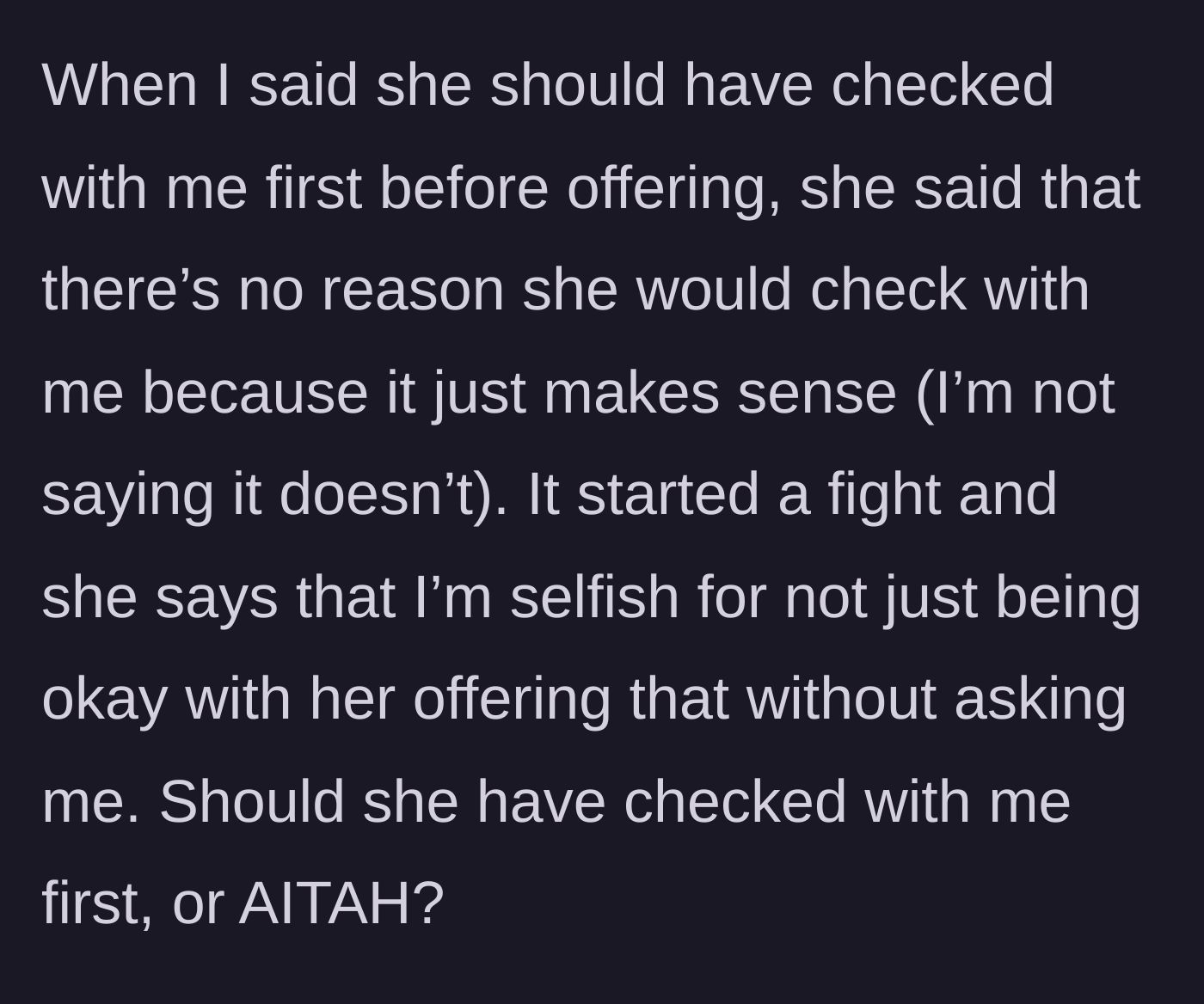 Story part 4 - A fight breaks out when the boyfriend asks to be consulted, and the girlfriend calls him selfish.