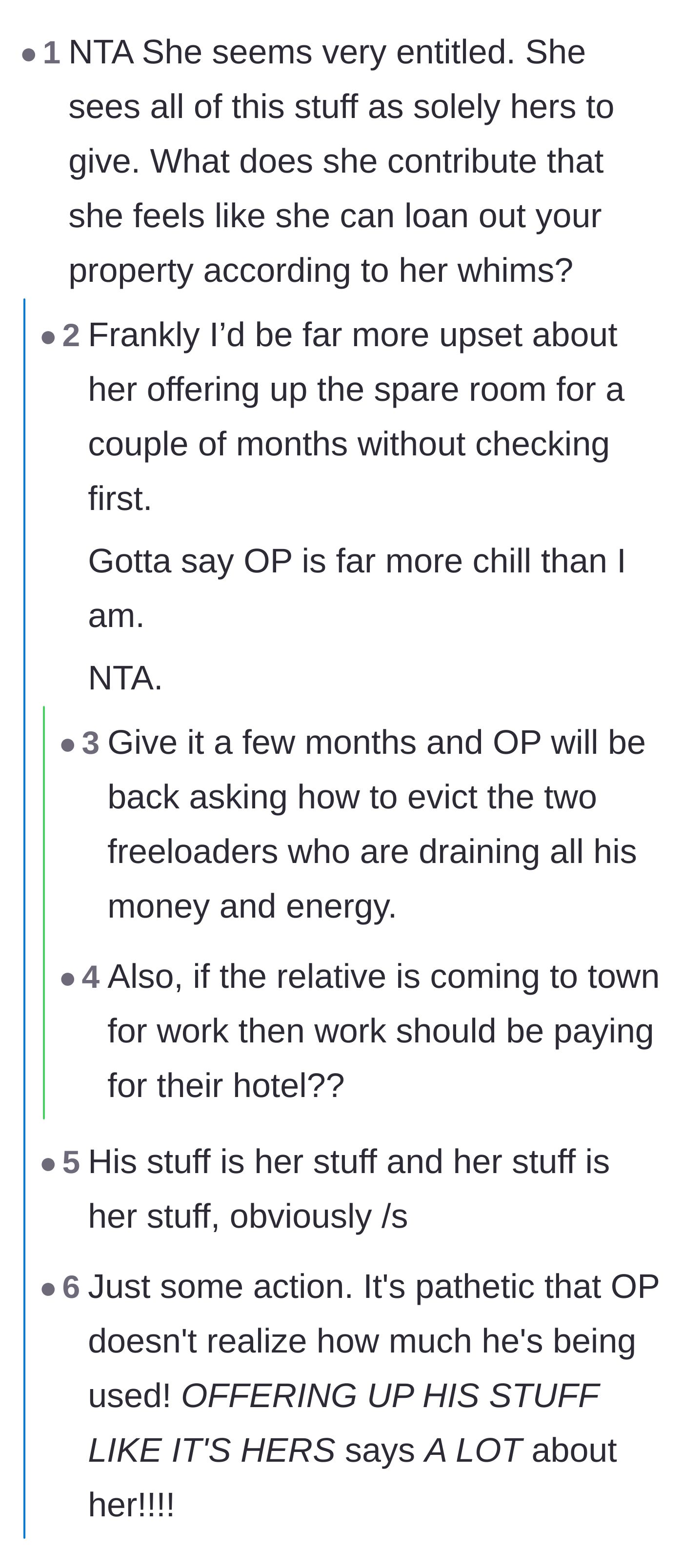 Comment thread 1 - Readers dissect the girlfriend's massive entitlement and point out that even professional sugar babies have better boundaries.