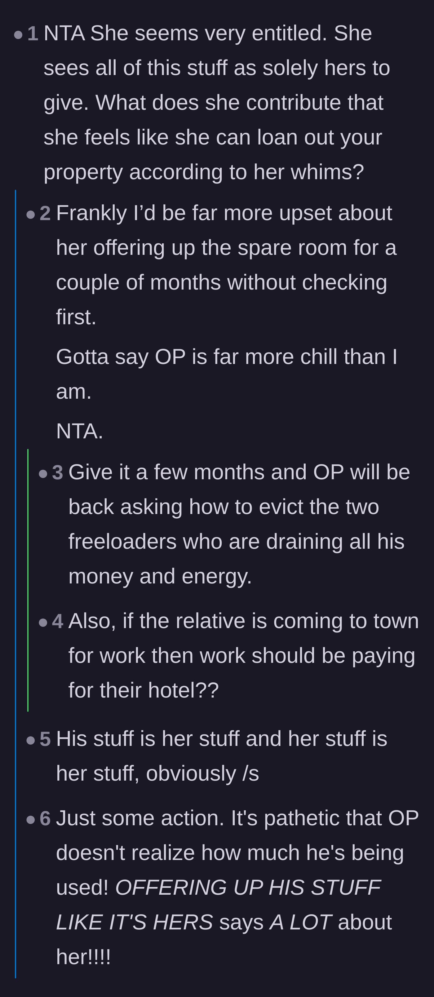 Comment thread 1 - Readers dissect the girlfriend's massive entitlement and point out that even professional sugar babies have better boundaries.