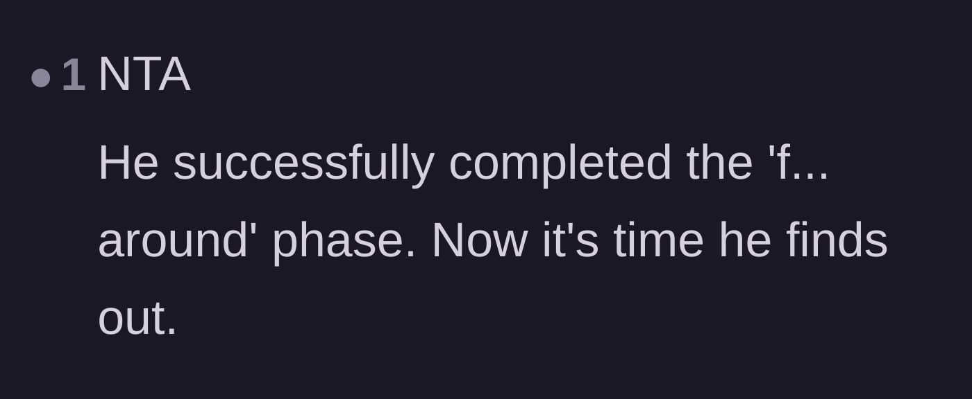 Comment thread 3 - A succinct comment about the brother finally facing the natural consequences of his reckless behavior.