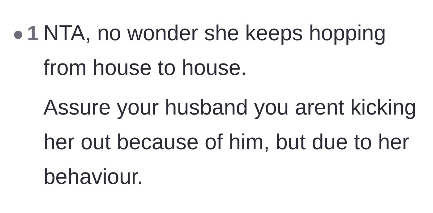 Comment thread 5 - Advice to reassure the sick husband that the argument is not his fault.