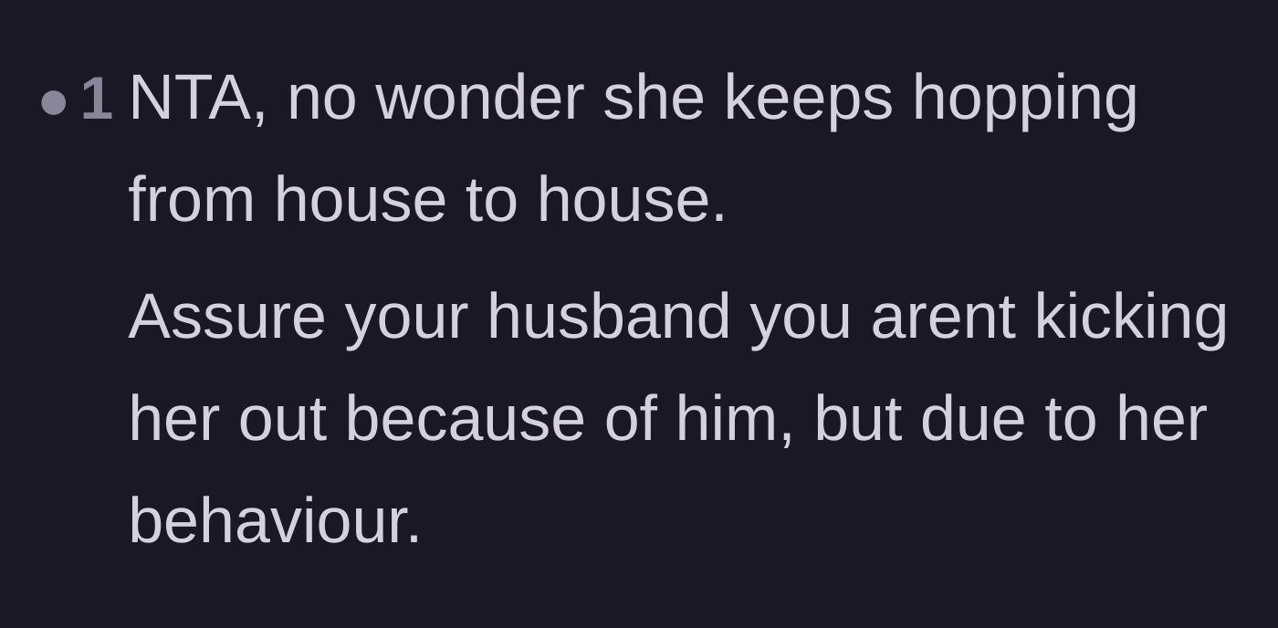 Comment thread 5 - Advice to reassure the sick husband that the argument is not his fault.