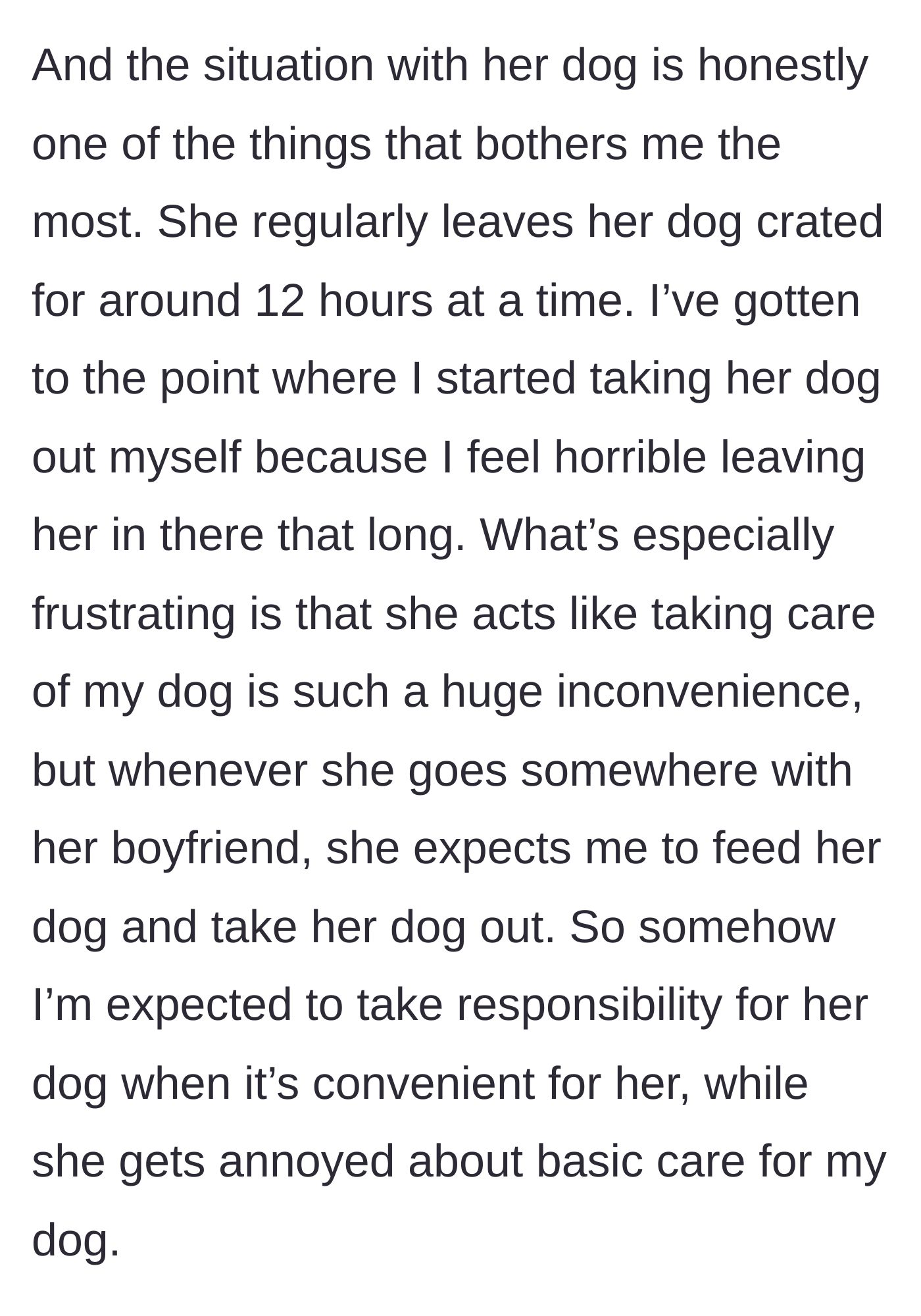 Story part 5 - A neglected dog locked inside a crate for a desperately long time.